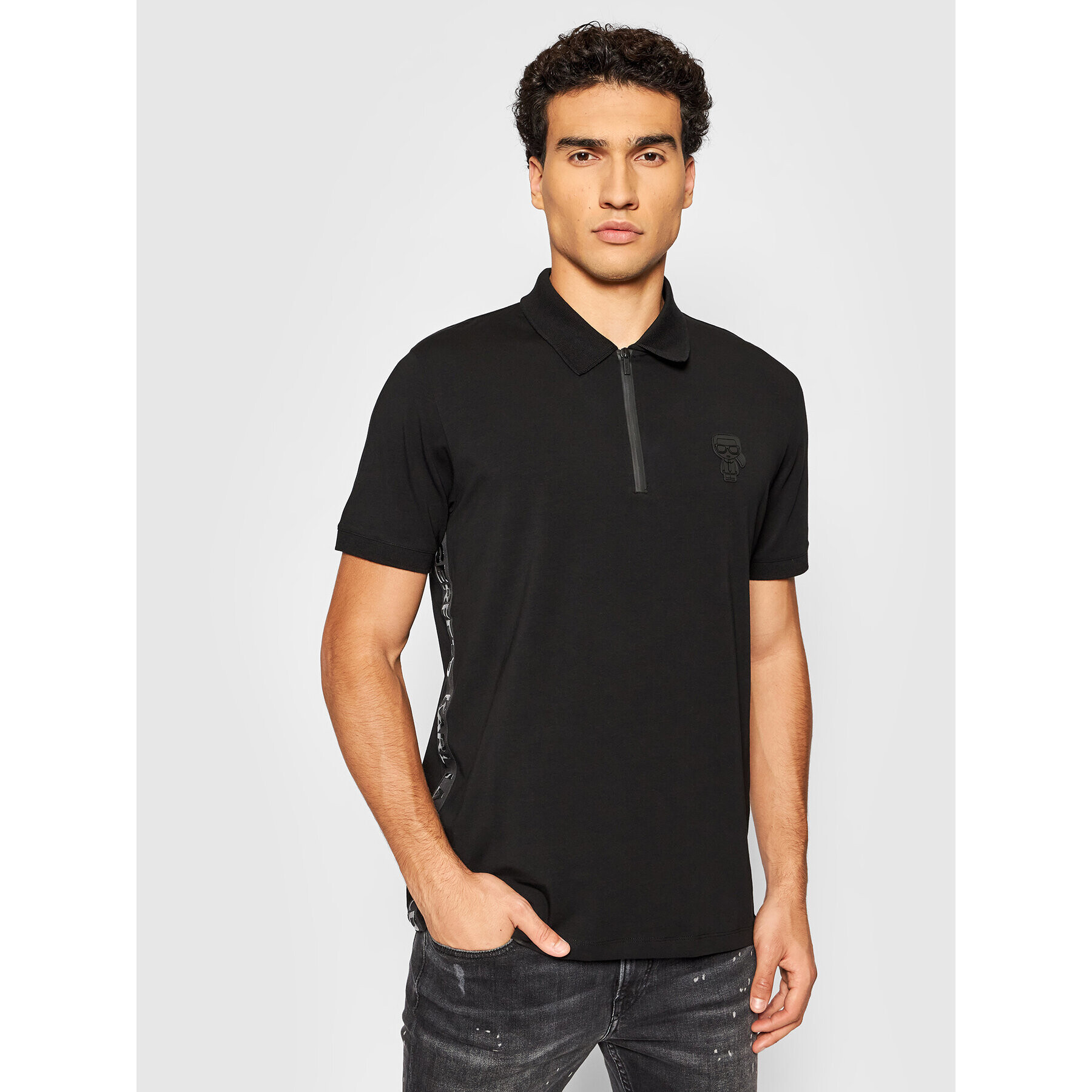 KARL LAGERFELD Tricou polo 745032 512221 Negru Regular Fit - Pled.ro