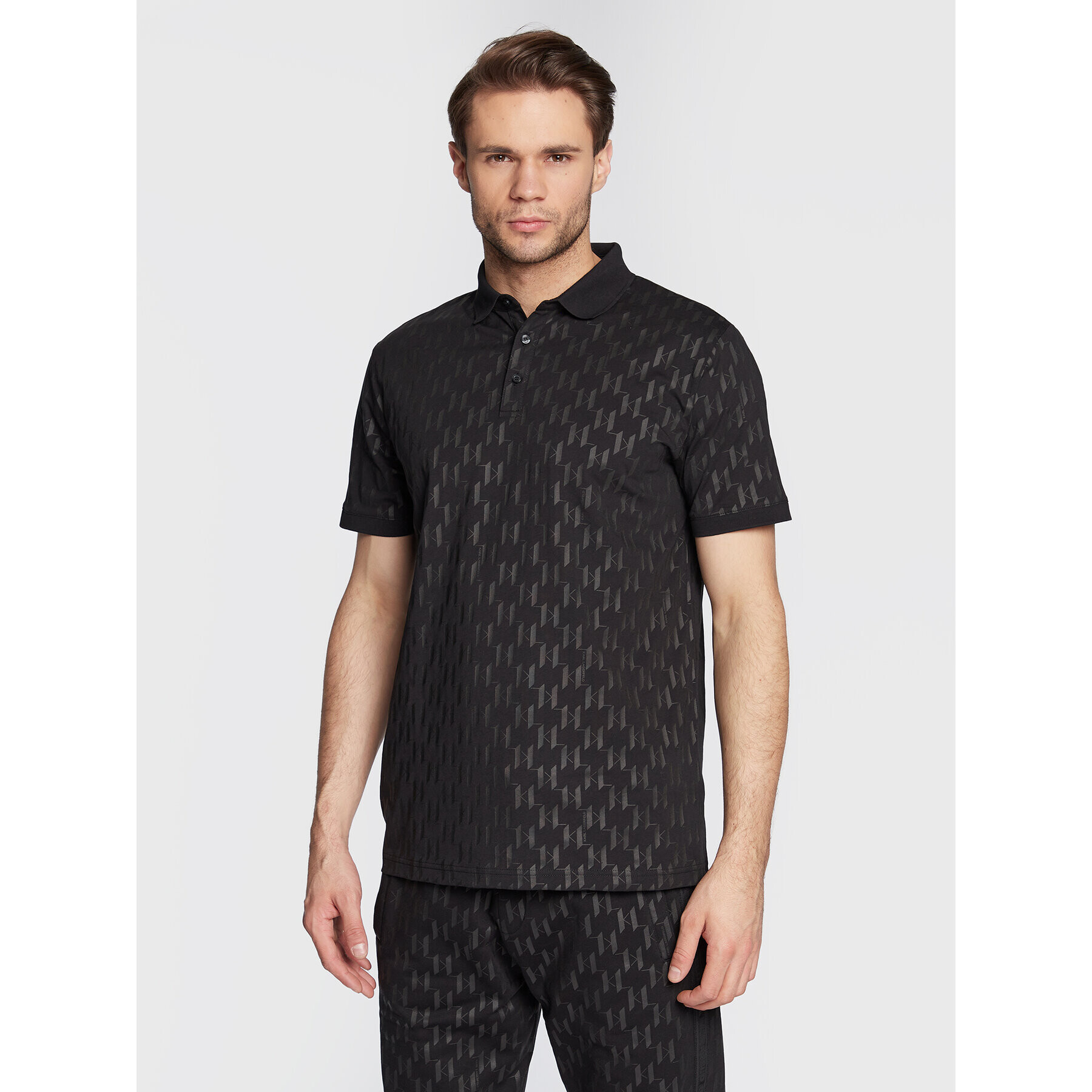 KARL LAGERFELD Tricou polo 745070 524251 Negru Regular Fit - Pled.ro