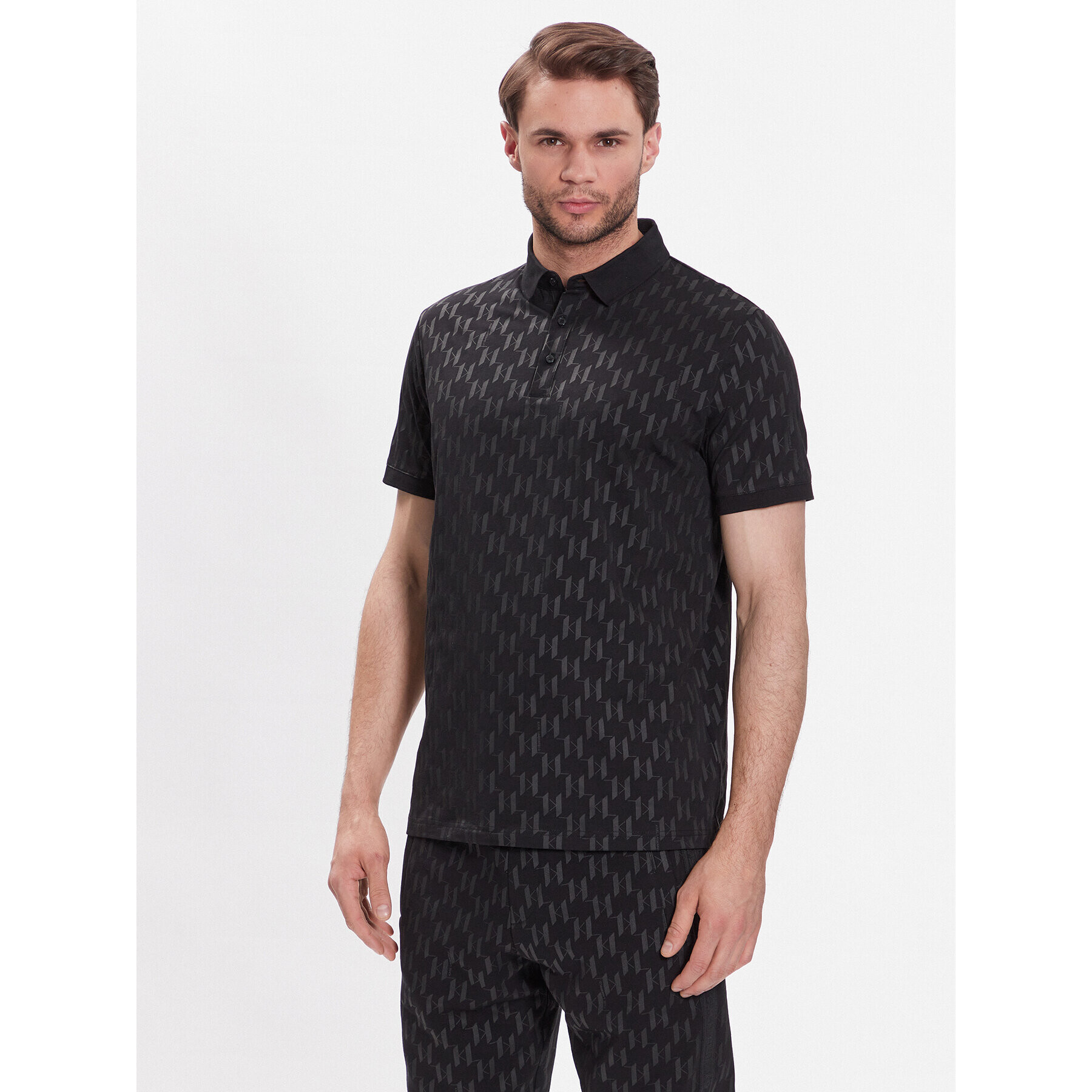 KARL LAGERFELD Tricou polo 745070 532251 Negru Regular Fit - Pled.ro