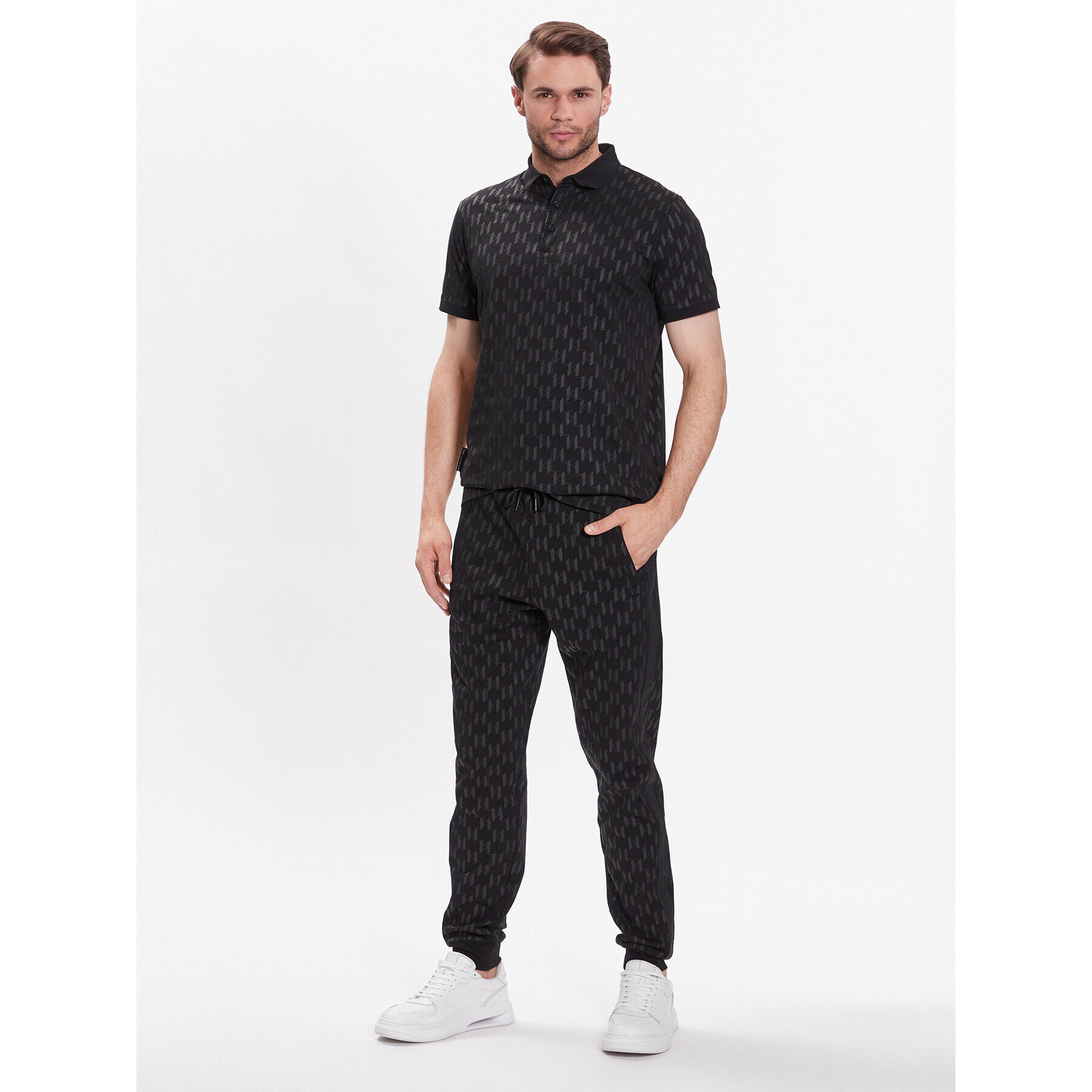 KARL LAGERFELD Tricou polo 745070 532251 Negru Regular Fit - Pled.ro