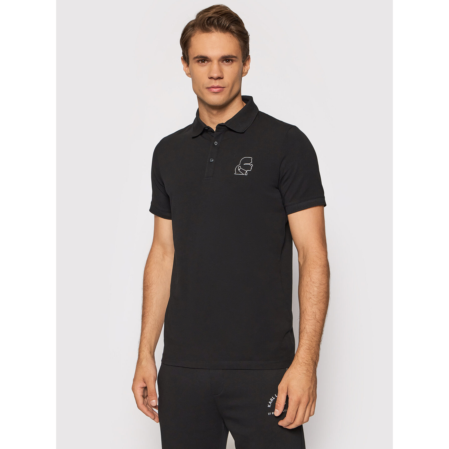 KARL LAGERFELD Tricou polo 745072 512221 Negru Regular Fit - Pled.ro