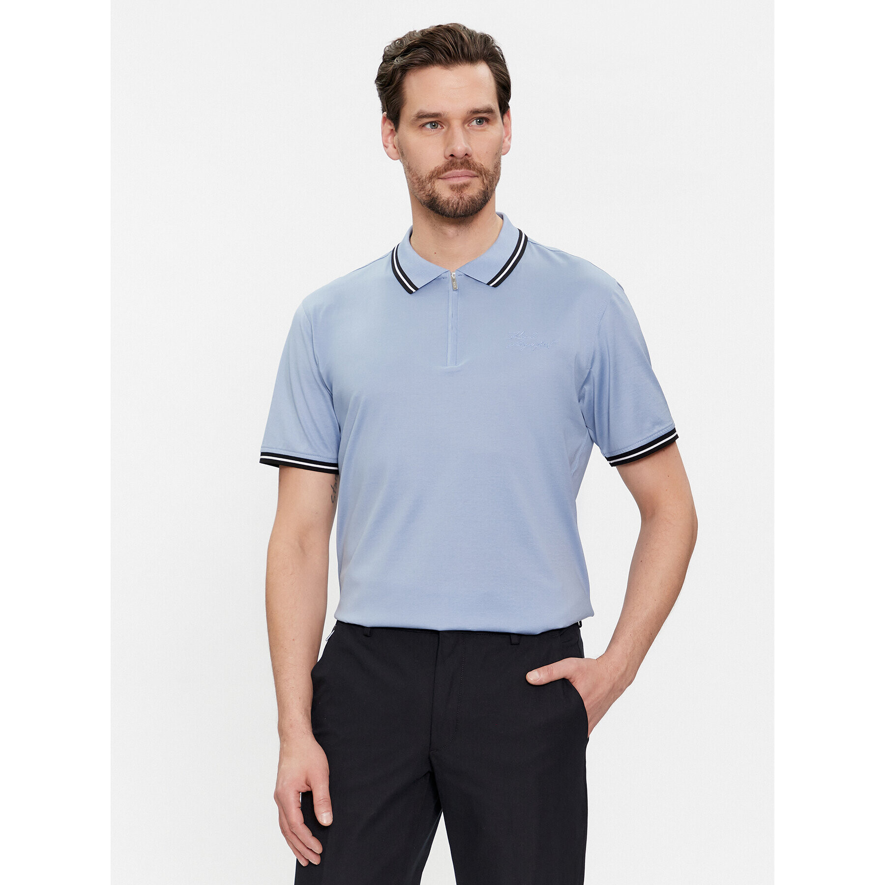 KARL LAGERFELD Tricou polo 745080 541200 Bleumarin Regular Fit - Pled.ro