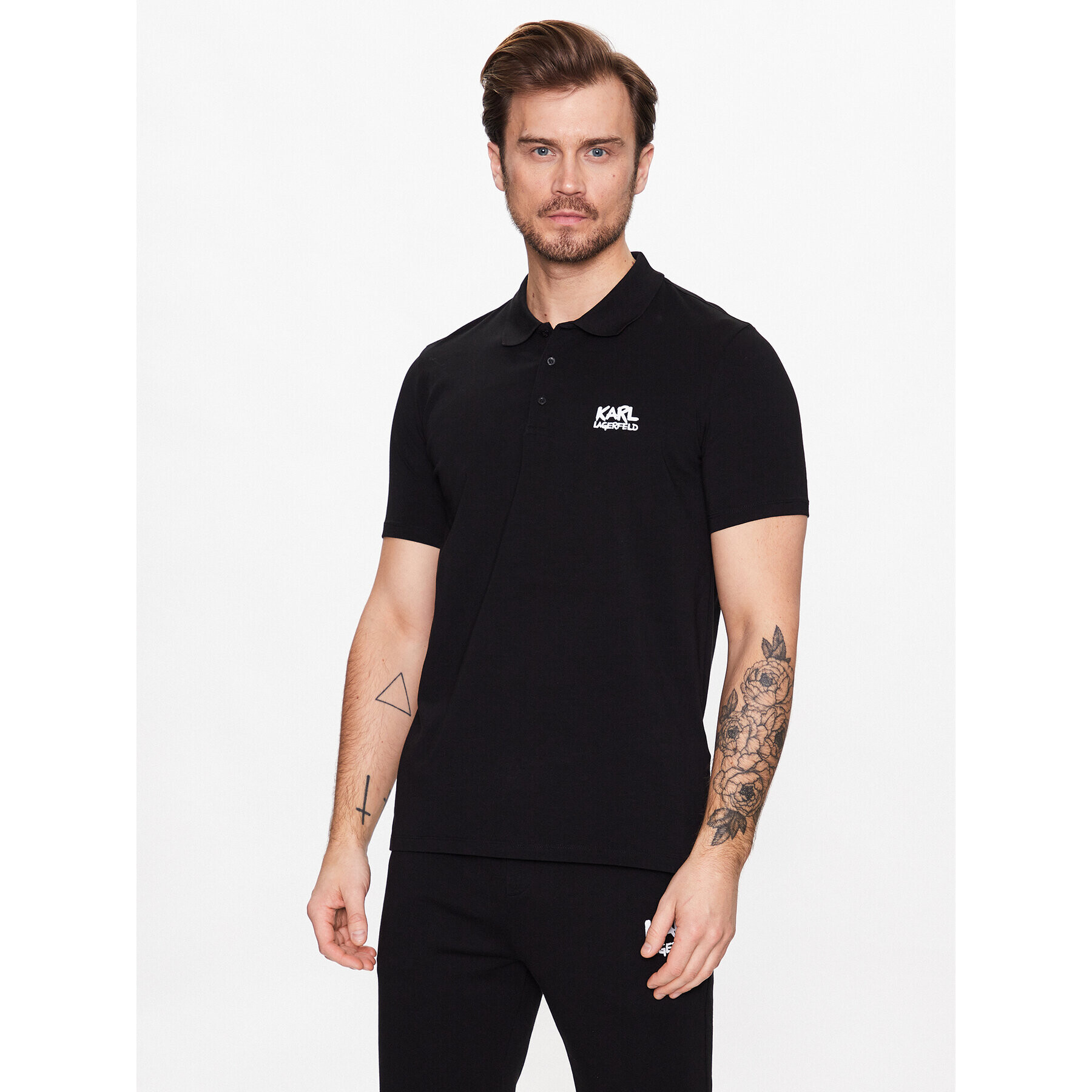 KARL LAGERFELD Tricou polo 745082 531221 Negru Regular Fit - Pled.ro