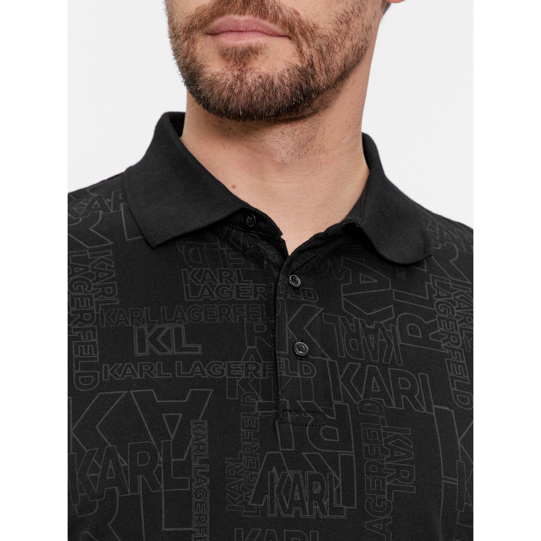 KARL LAGERFELD Tricou polo 745082 541224 Negru Regular Fit - Pled.ro