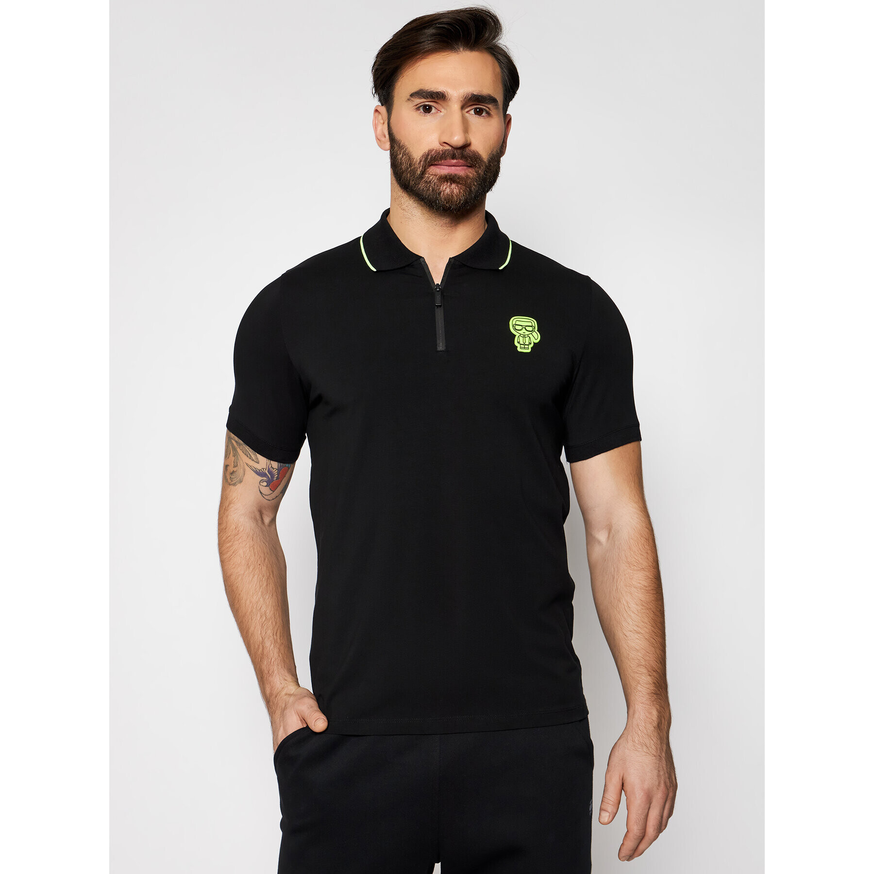 KARL LAGERFELD Tricou polo 745091 511221 Negru Regular Fit - Pled.ro