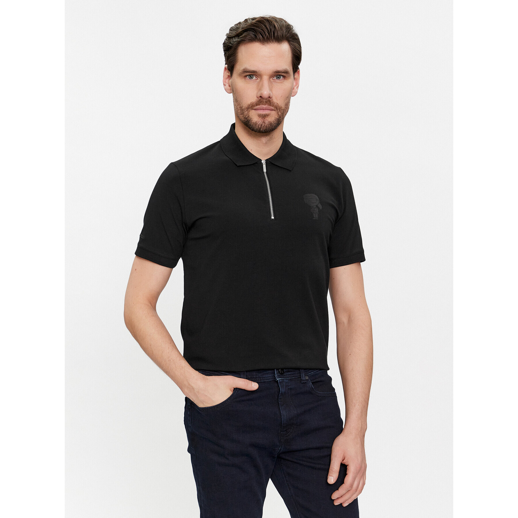 KARL LAGERFELD Tricou polo 745400 541221 Negru Regular Fit - Pled.ro