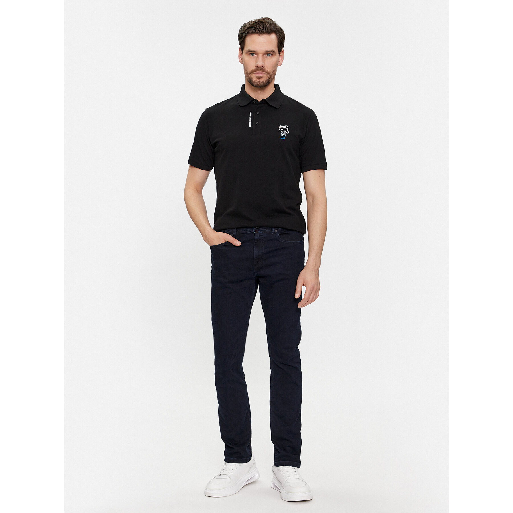 KARL LAGERFELD Tricou polo 745401 541233 Negru Regular Fit - Pled.ro