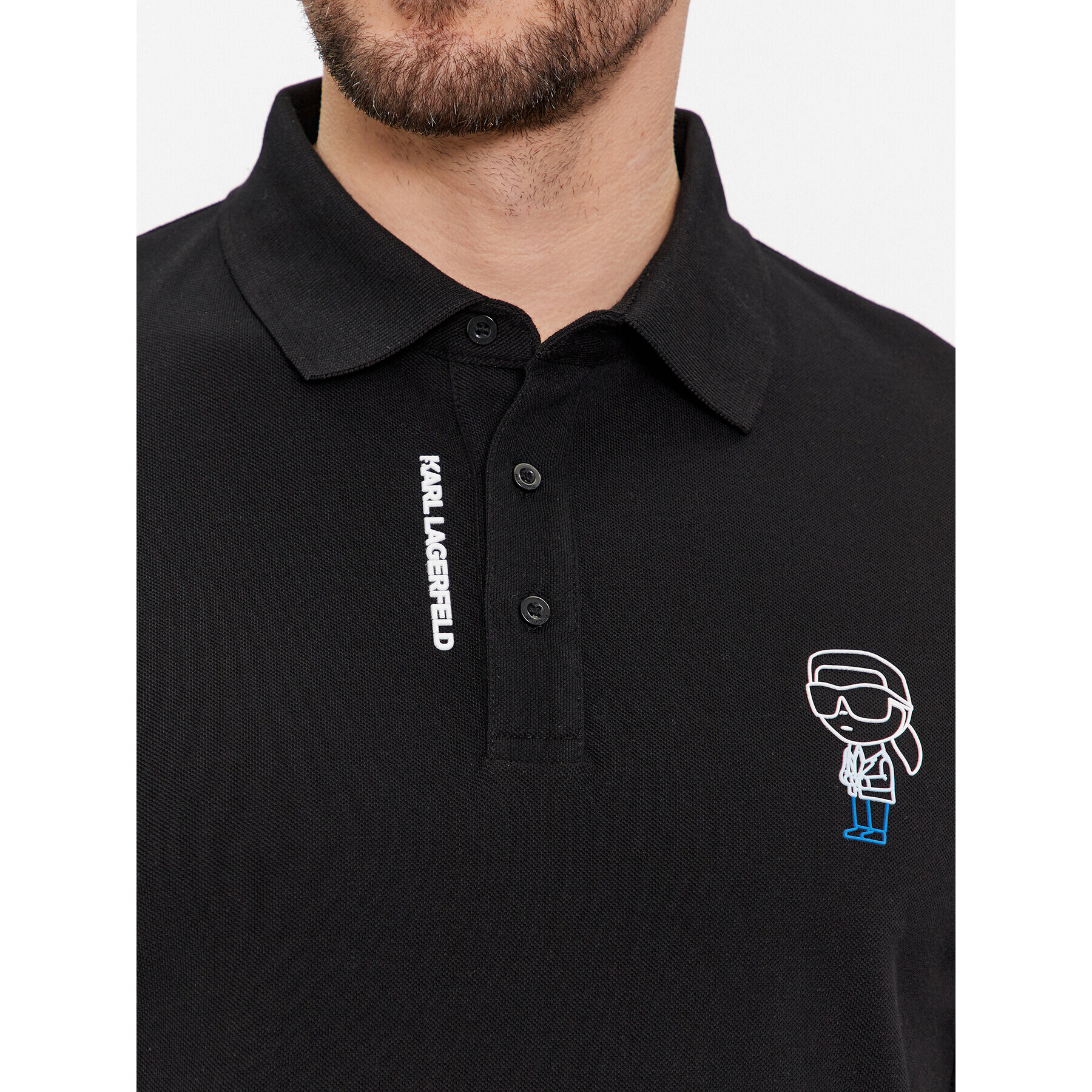 KARL LAGERFELD Tricou polo 745401 541233 Negru Regular Fit - Pled.ro