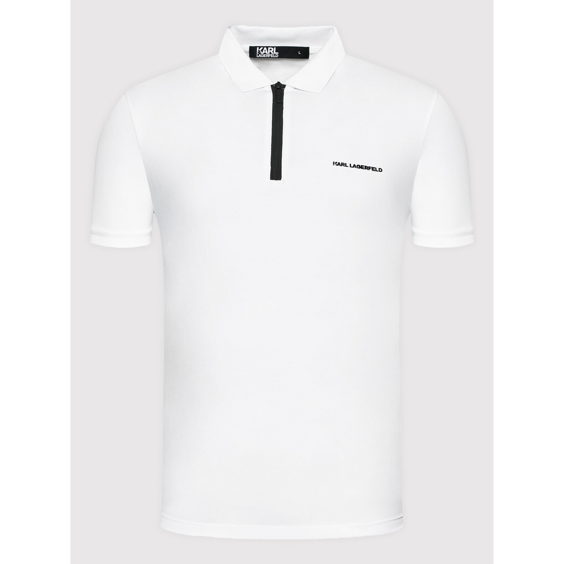 KARL LAGERFELD Tricou polo 745402 521221 Alb Regular Fit - Pled.ro