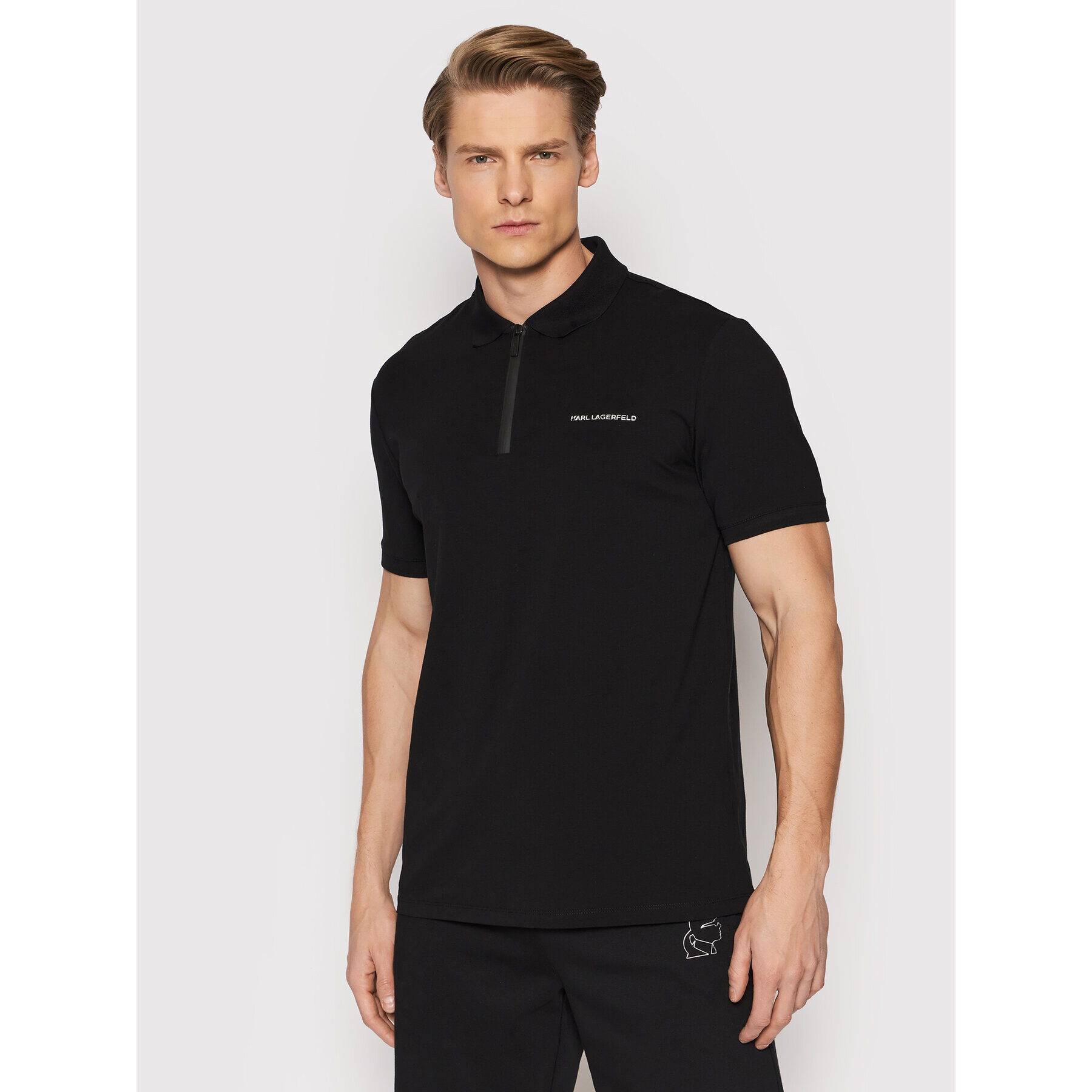 KARL LAGERFELD Tricou polo 745402 521221 Negru Regular Fit - Pled.ro