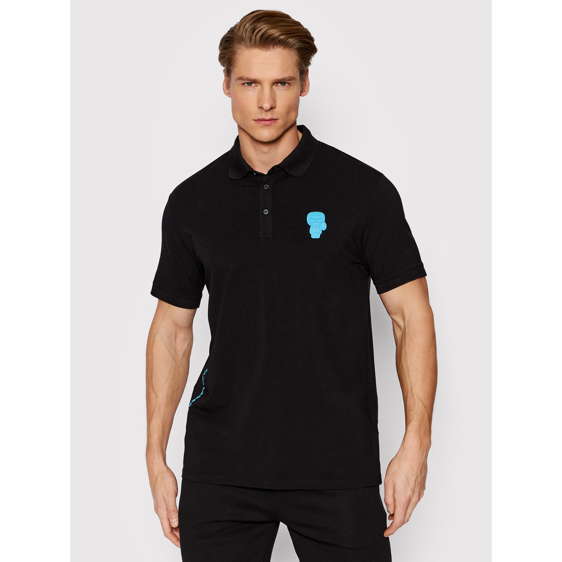 KARL LAGERFELD Tricou polo 745420 Negru Regular Fit - Pled.ro