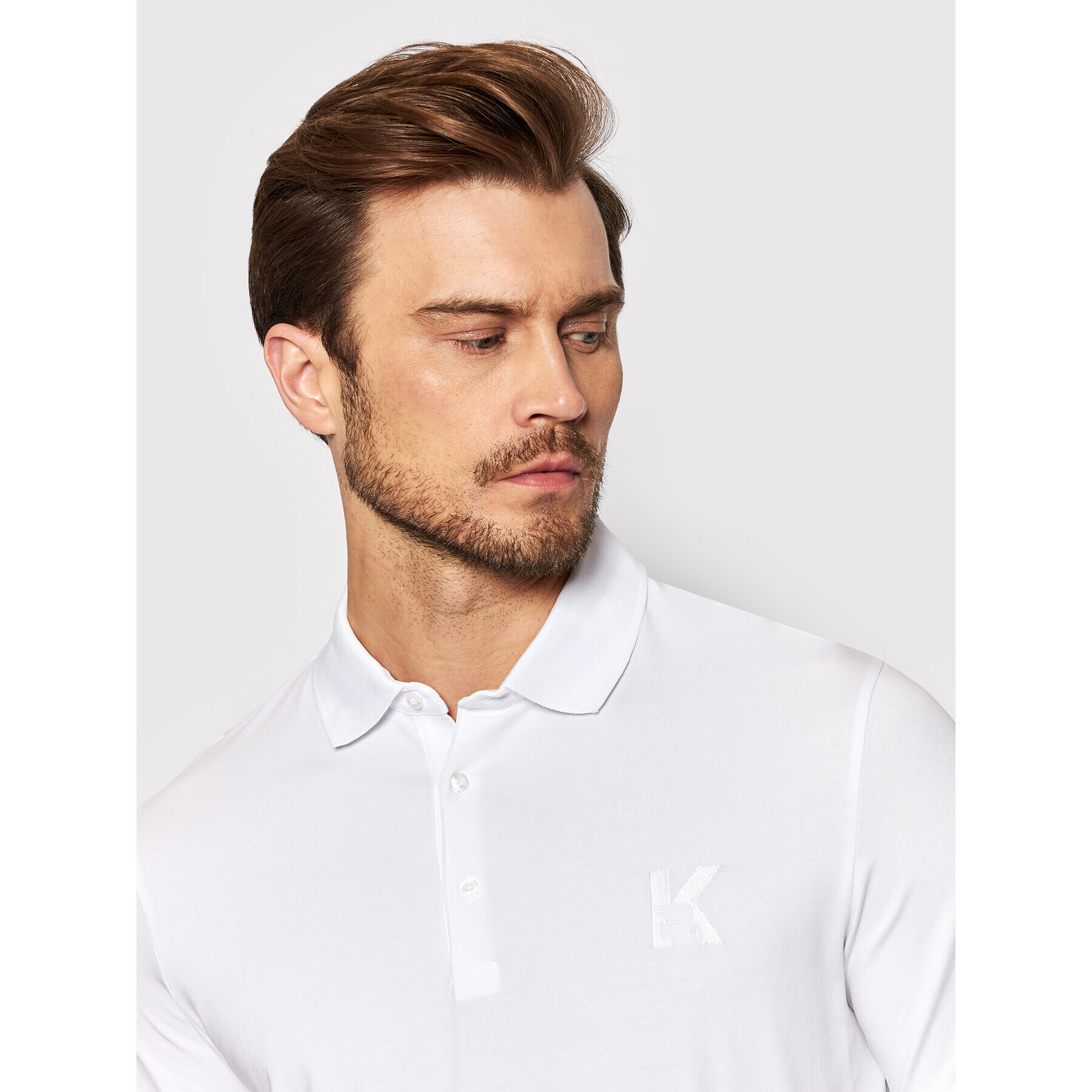 KARL LAGERFELD Tricou polo 745890 500221 Alb Regular Fit - Pled.ro