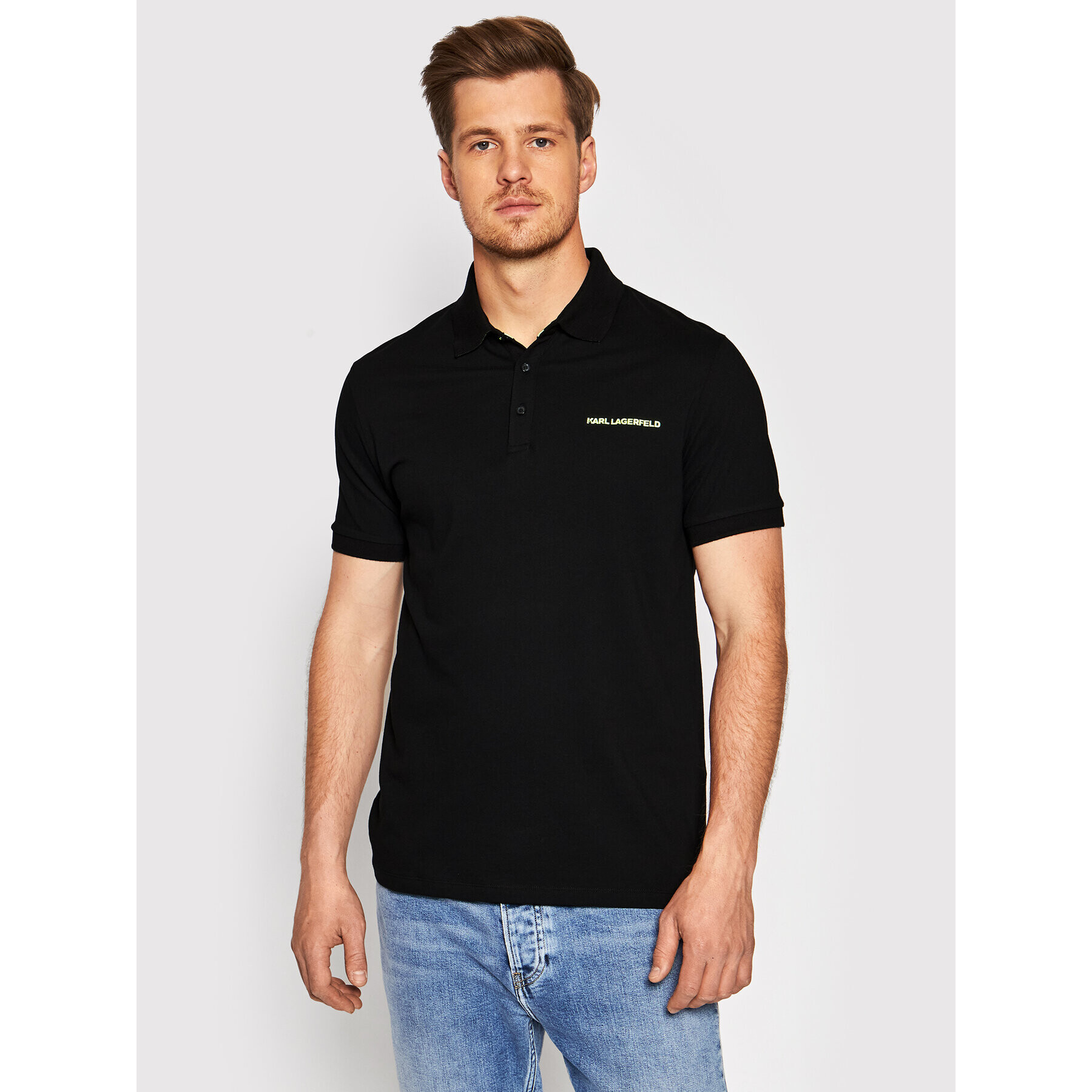 KARL LAGERFELD Tricou polo 755083 501223 Negru Regular Fit - Pled.ro