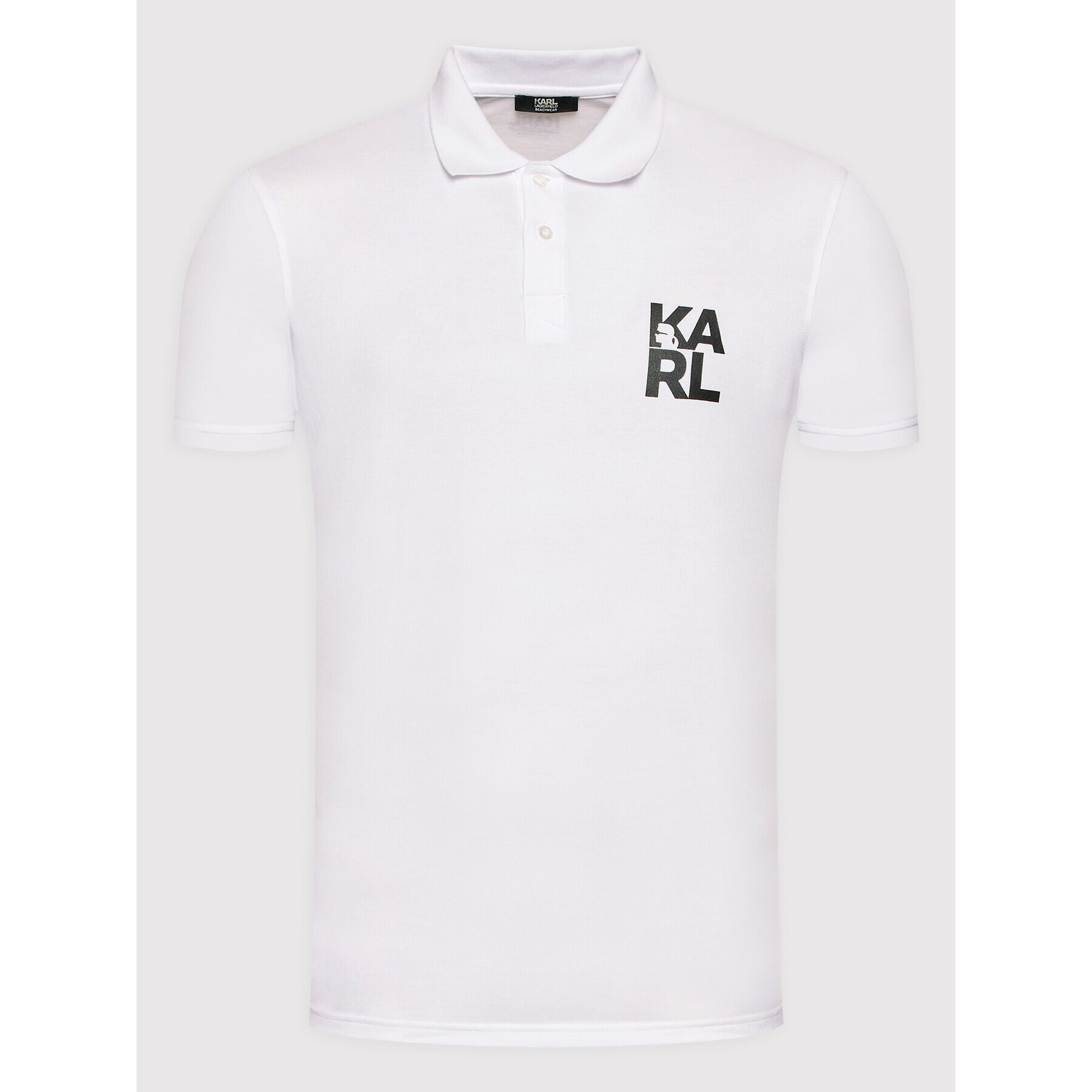 KARL LAGERFELD Tricou polo KL22MPL01 Alb Regular Fit - Pled.ro