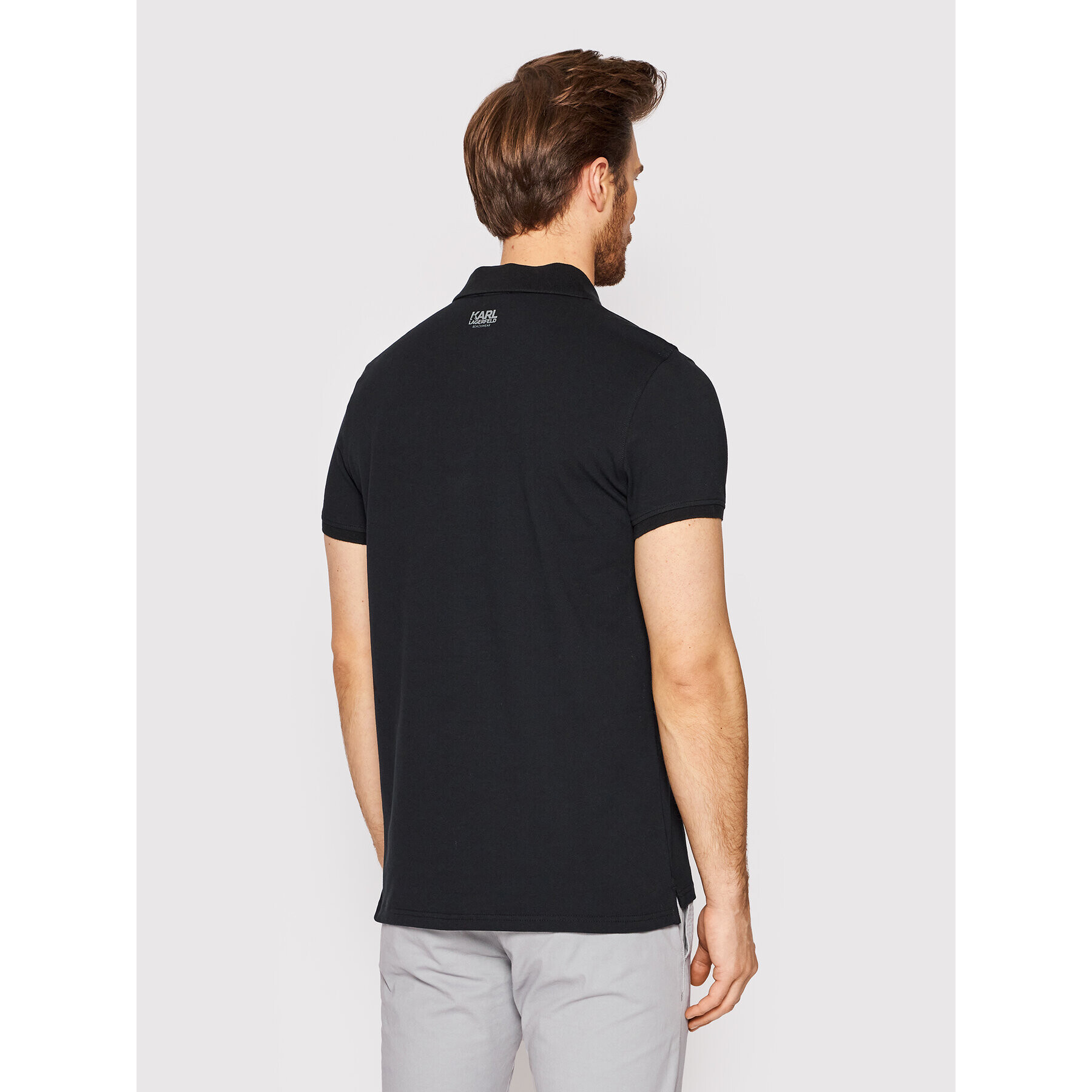 KARL LAGERFELD Tricou polo KL22MPL01 Negru Regular Fit - Pled.ro