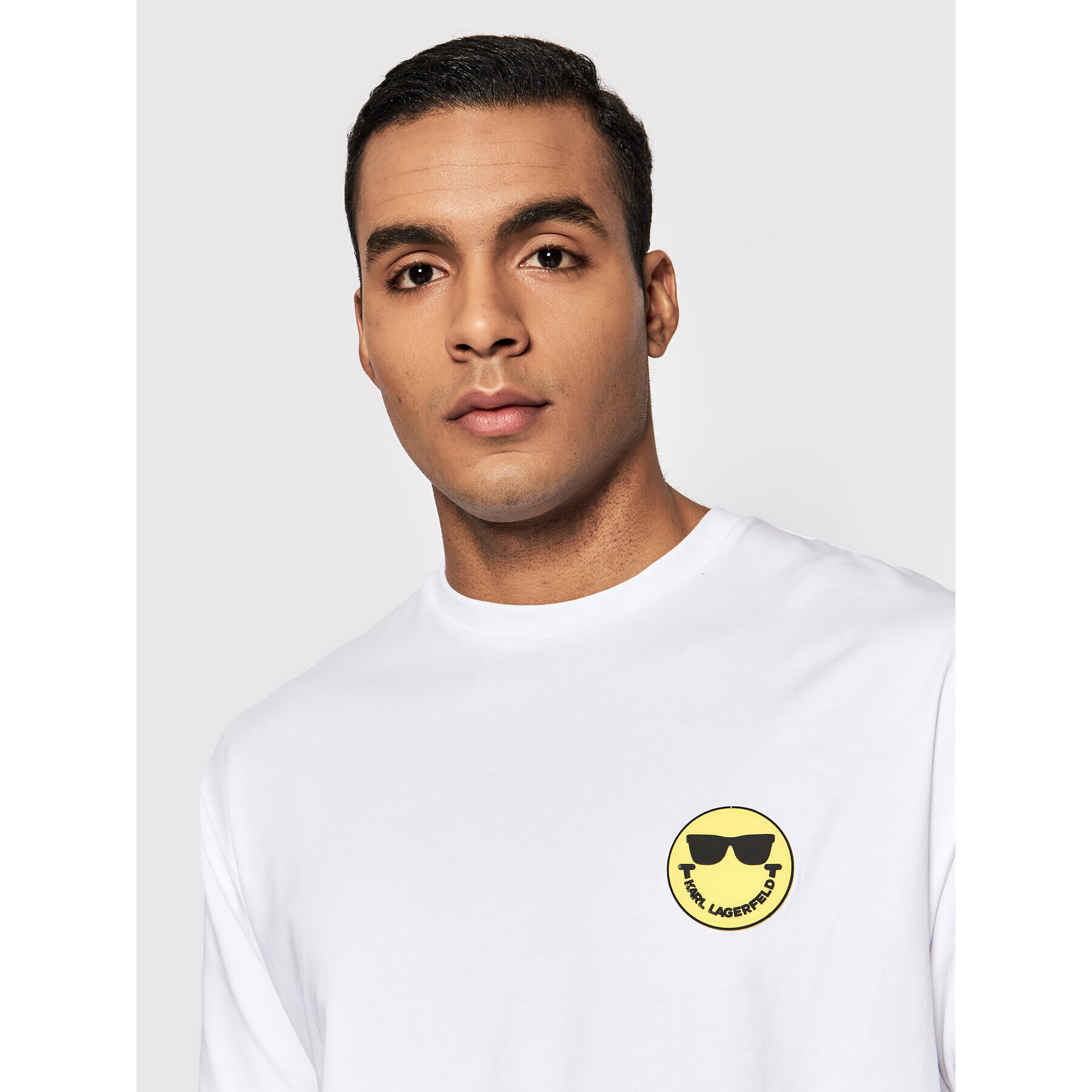 KARL LAGERFELD Tricou SMILEY WORLD 755440 Alb Regular Fit - Pled.ro