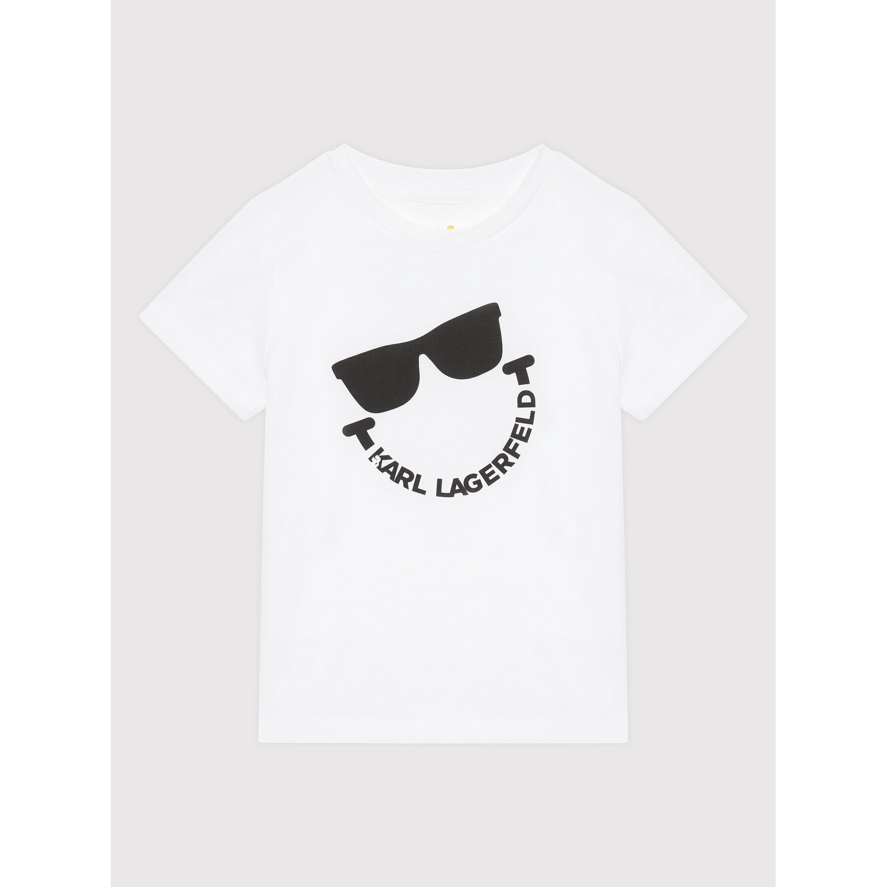 KARL LAGERFELD Tricou SMILEY WORLD Z25344 M Alb Regular Fit - Pled.ro