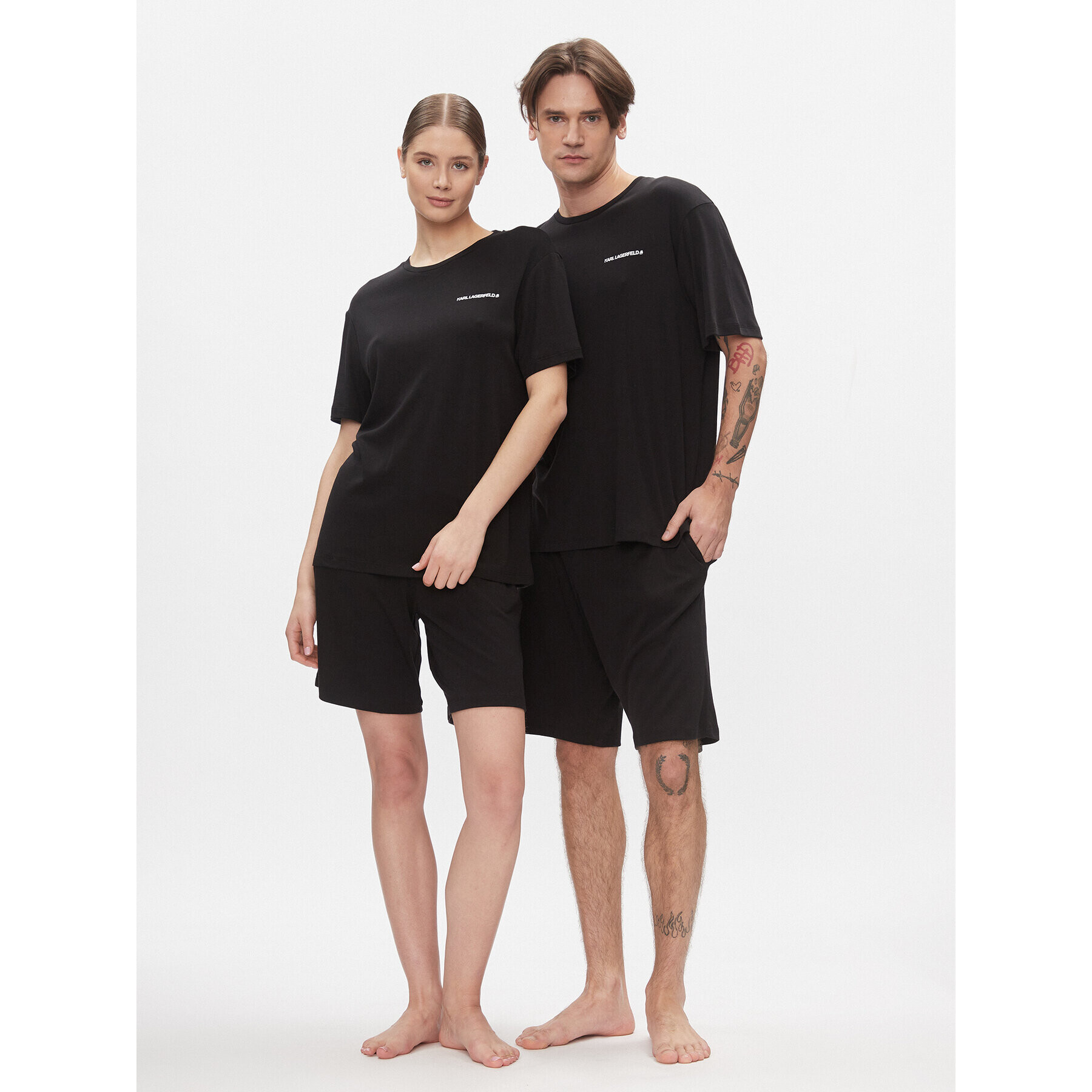 KARL LAGERFELD Tricou Unisex 220W2180 Negru Regular Fit - Pled.ro