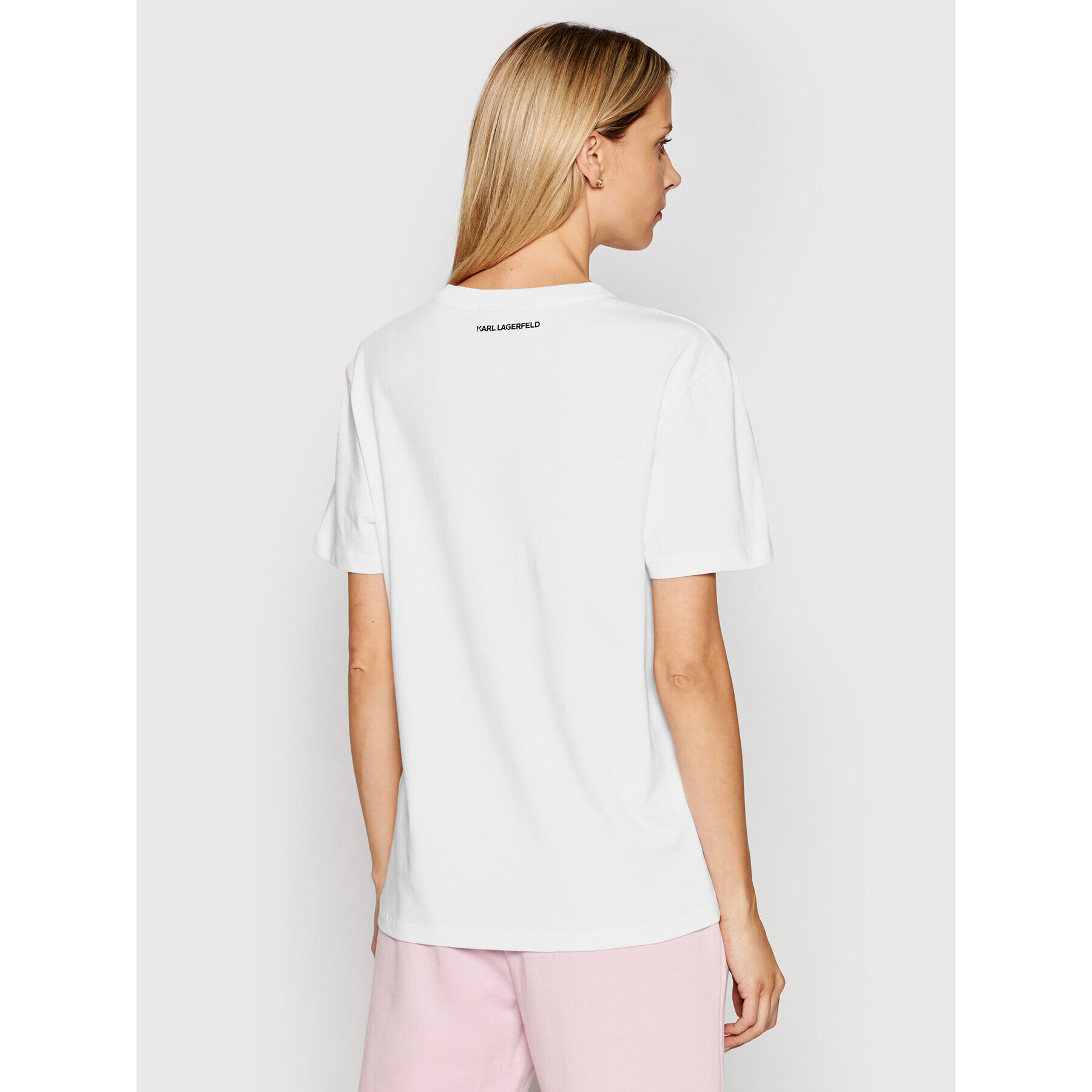 KARL LAGERFELD Tricou Unisex Balloon Logo 211U1705 Alb Regular Fit - Pled.ro