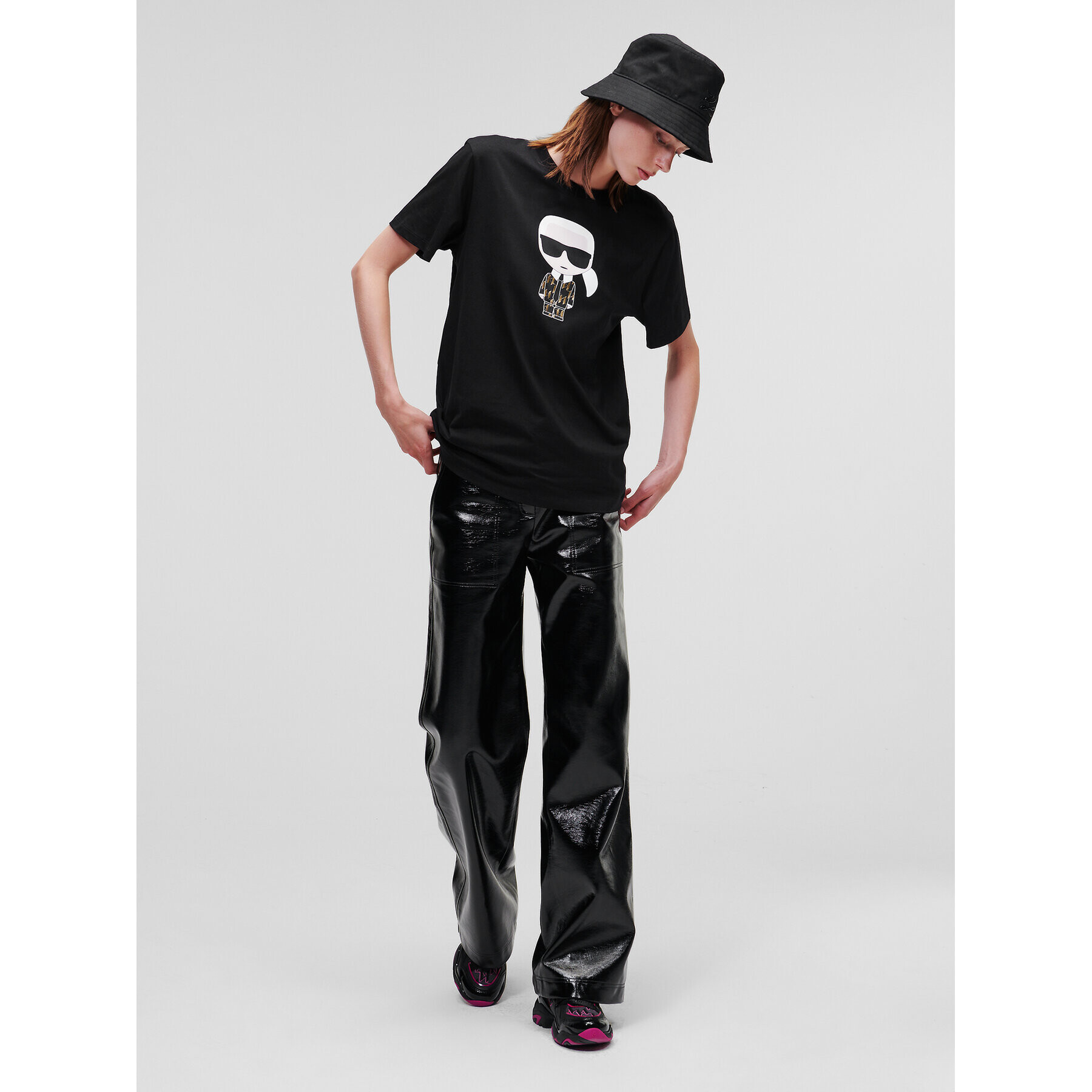 KARL LAGERFELD Tricou Unisex Ikonik 226W1785 Negru Regular Fit - Pled.ro