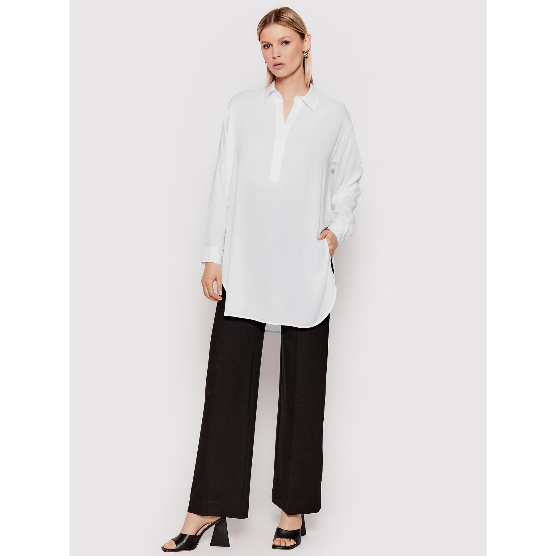 KARL LAGERFELD Tunică Cover Up KL22WCU01 Alb Regular Fit - Pled.ro