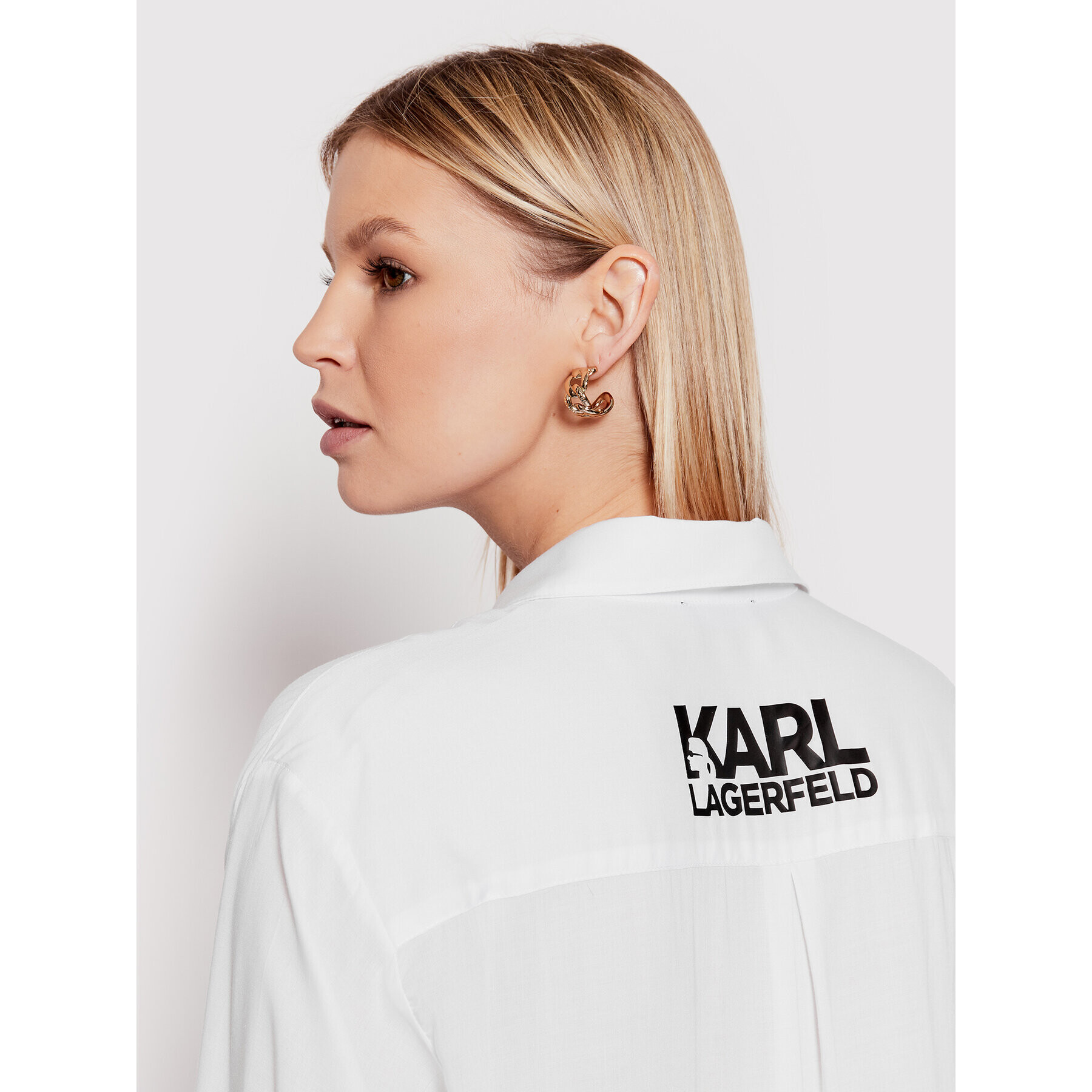 KARL LAGERFELD Tunică Cover Up KL22WCU01 Alb Regular Fit - Pled.ro