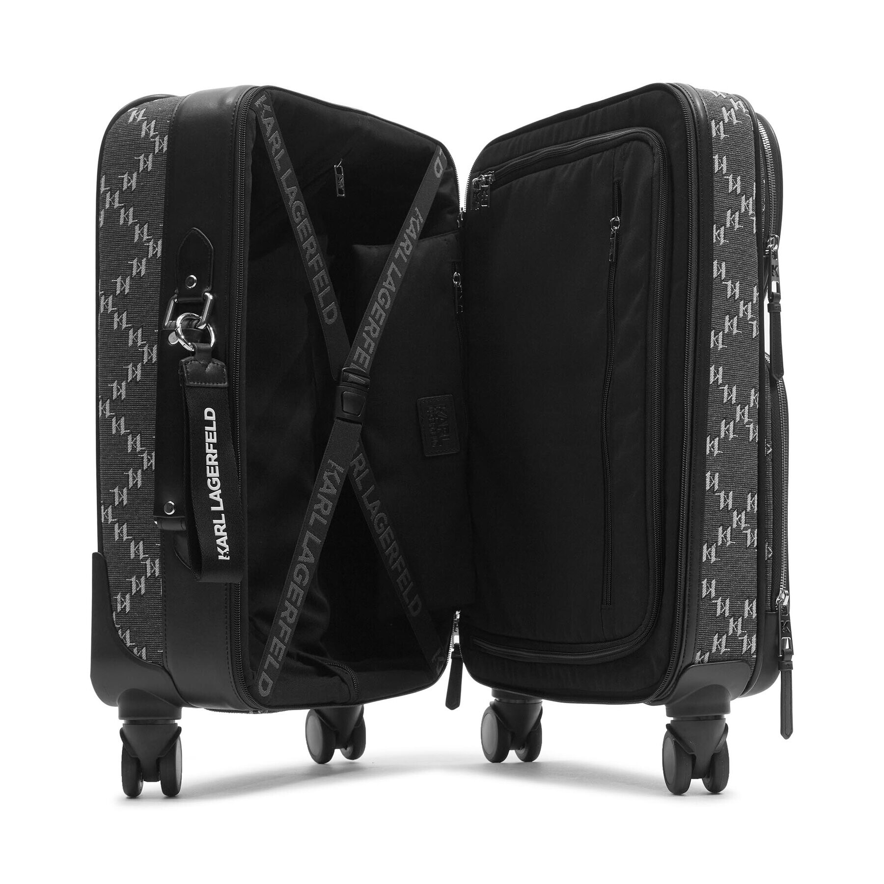 KARL LAGERFELD Valiză Mică din Material K/Monogram Jkrd 2.0 Trolley 236W3024 Gri - Pled.ro