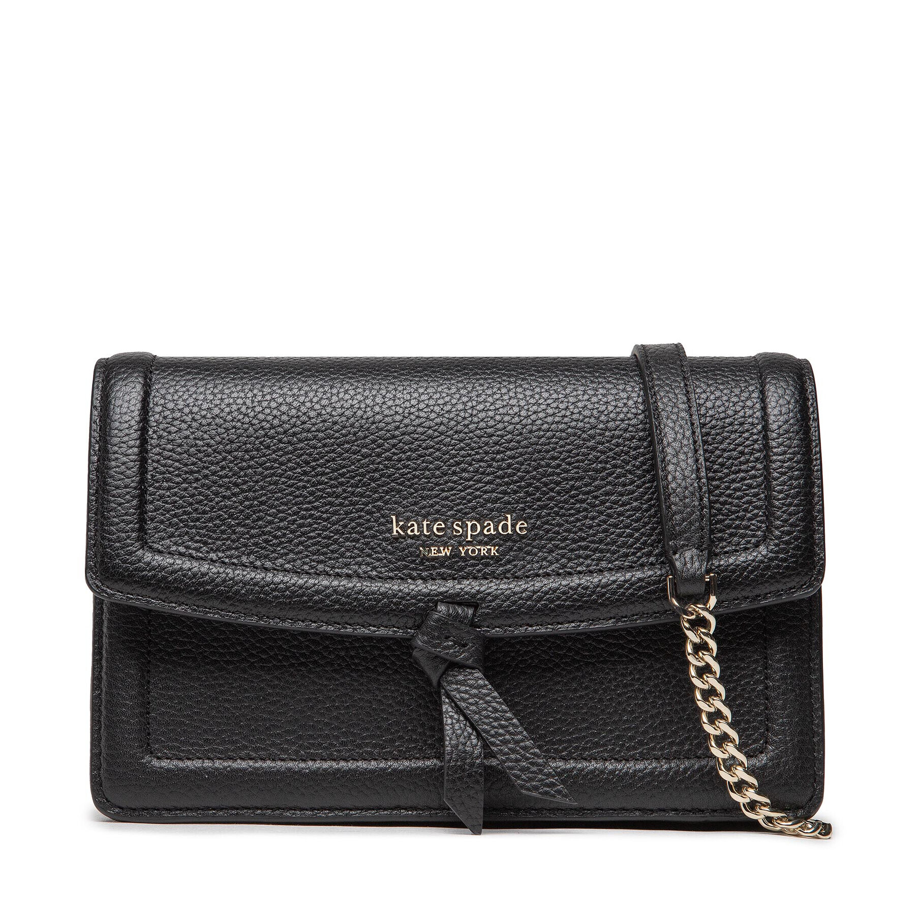 Kate Spade Geantă Knott Pebbled Leather Flap Cro K6830 Negru - Pled.ro