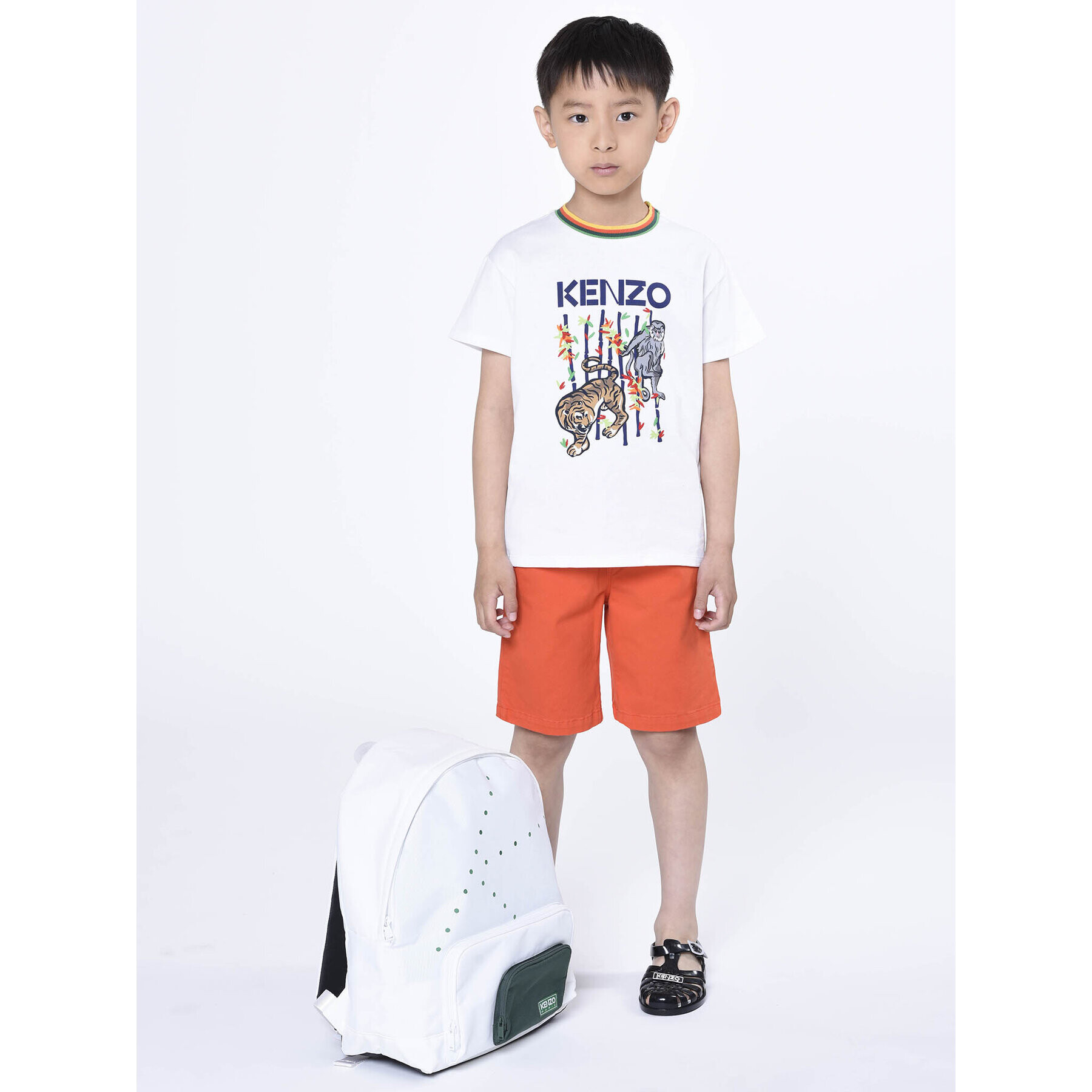 Kenzo Kids Tricou K15617 S Alb Regular Fit - Pled.ro