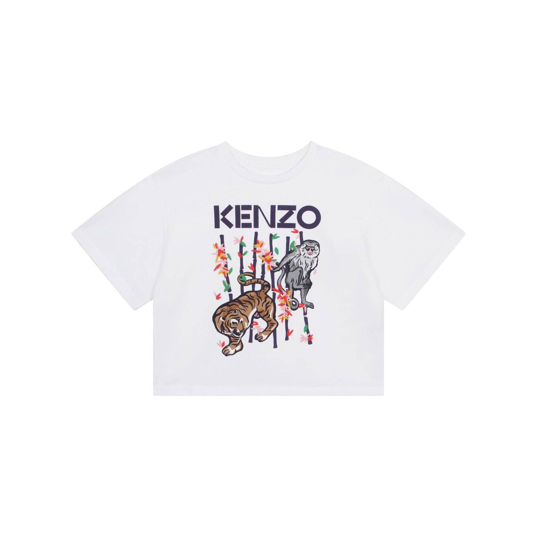 Kenzo Kids Tricou K15617 S Alb Regular Fit - Pled.ro