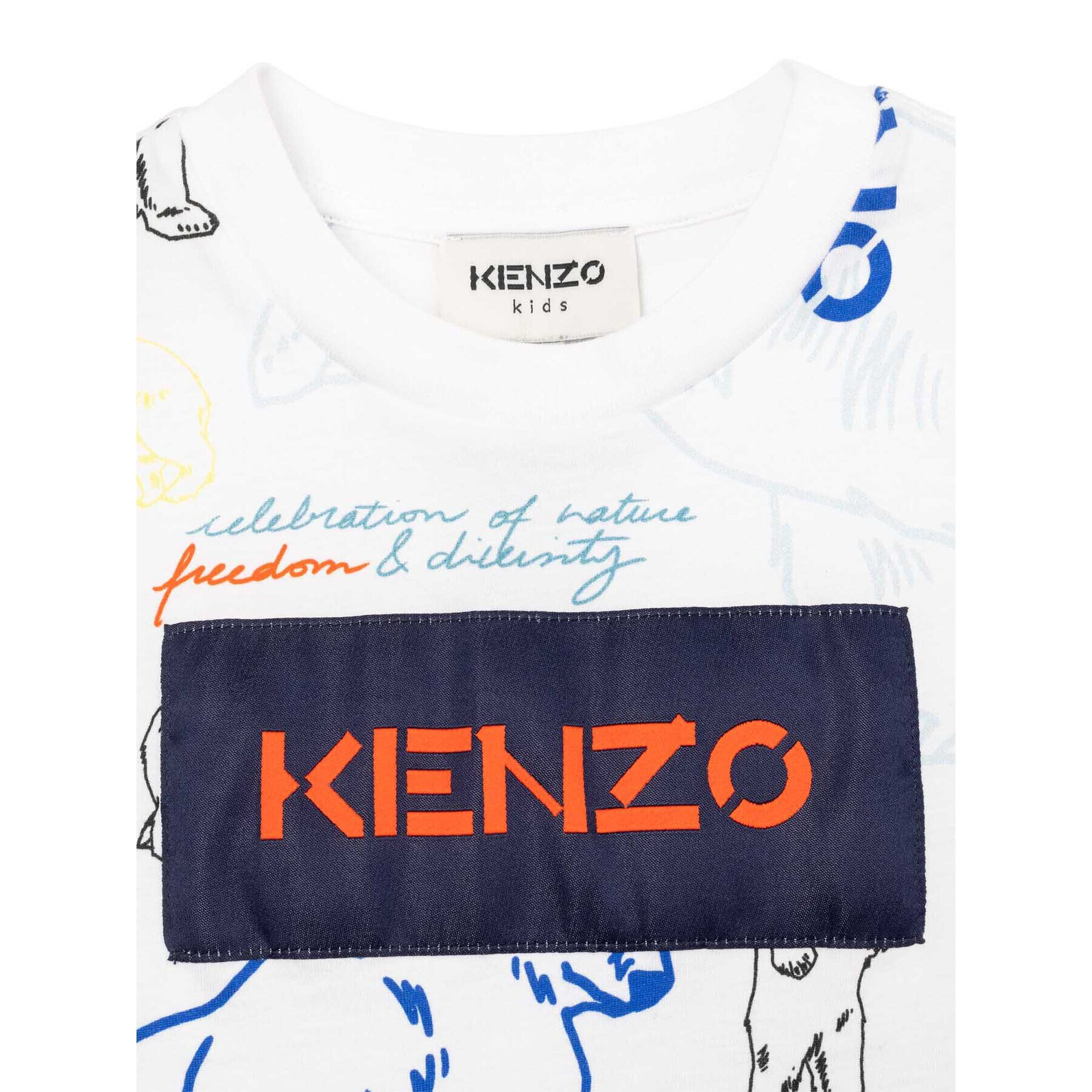 Kenzo Kids Tricou K25660 M Alb Regular Fit - Pled.ro