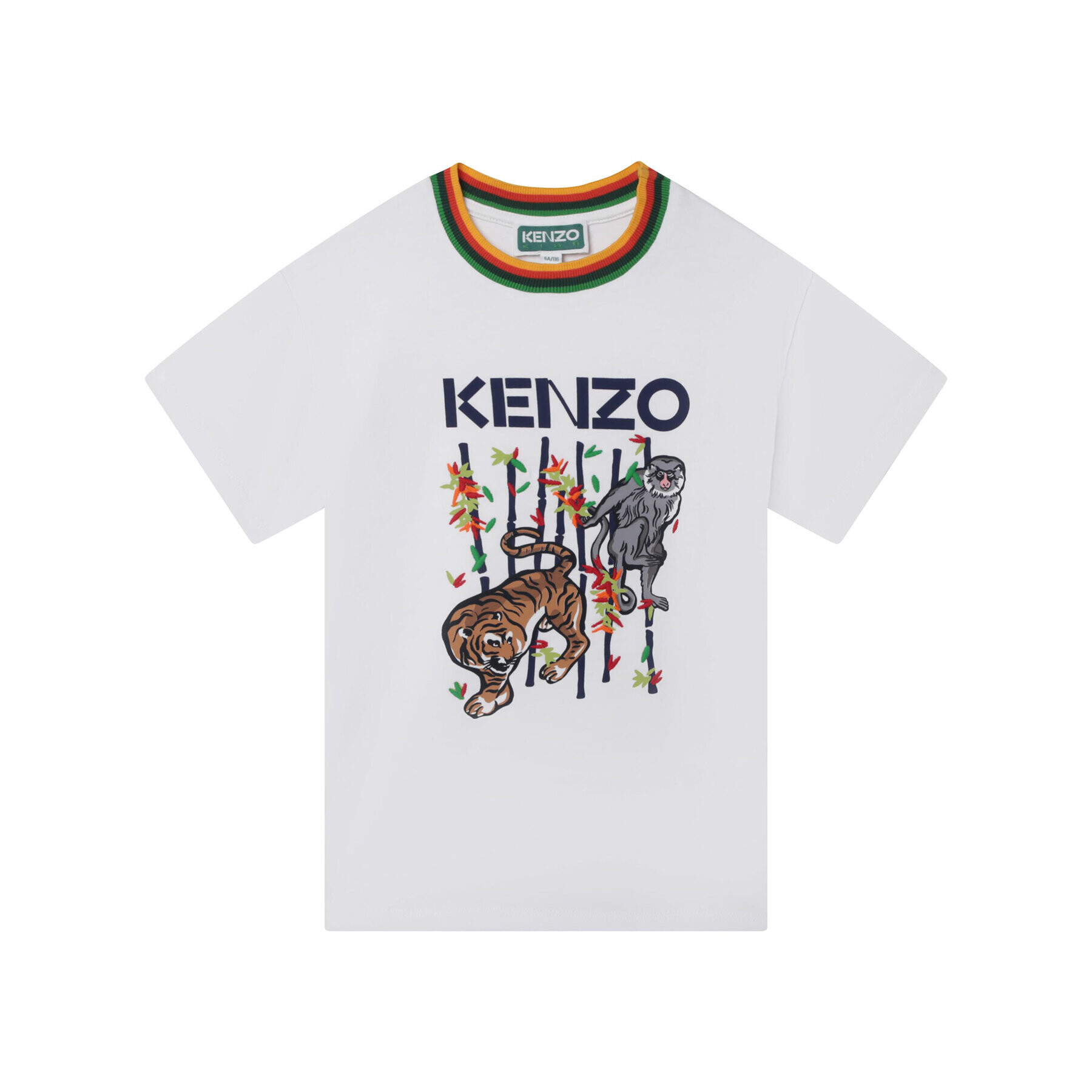 Kenzo Kids Tricou K25791 S Alb Regular Fit - Pled.ro