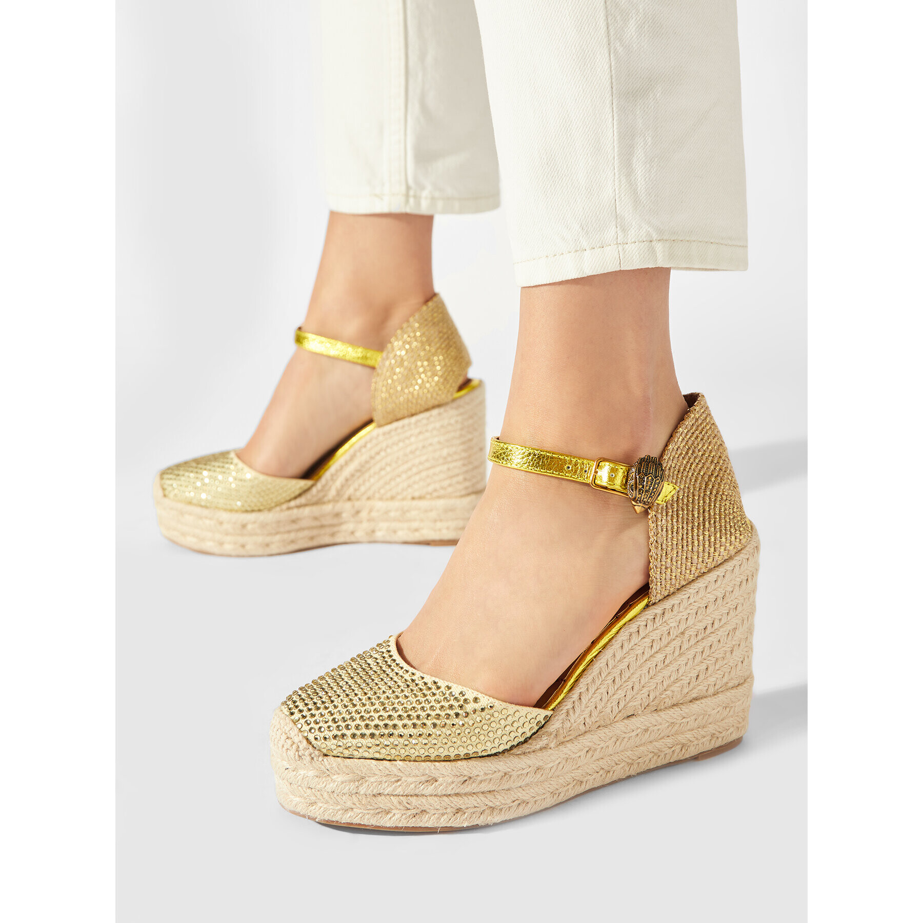 Kurt Geiger Espadrile Mandy Espadrille Wedge 9798993609 Galben - Pled.ro