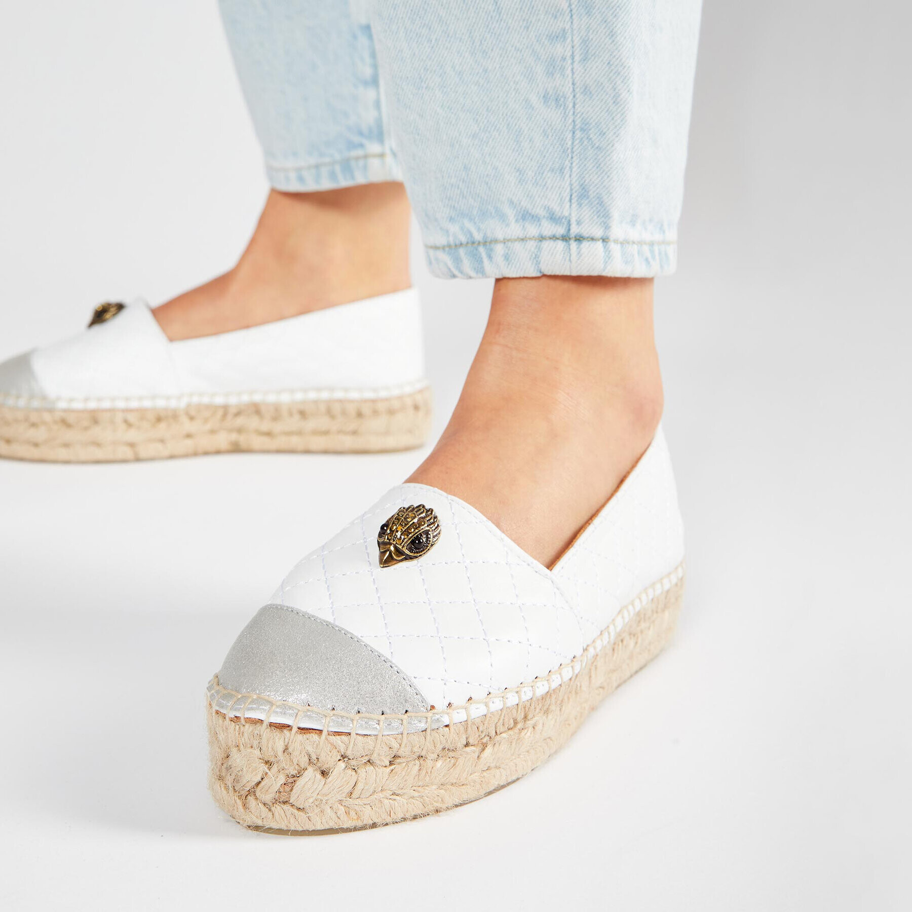 Kurt Geiger Espadrile Morella Eagle 3749110109 Alb - Pled.ro