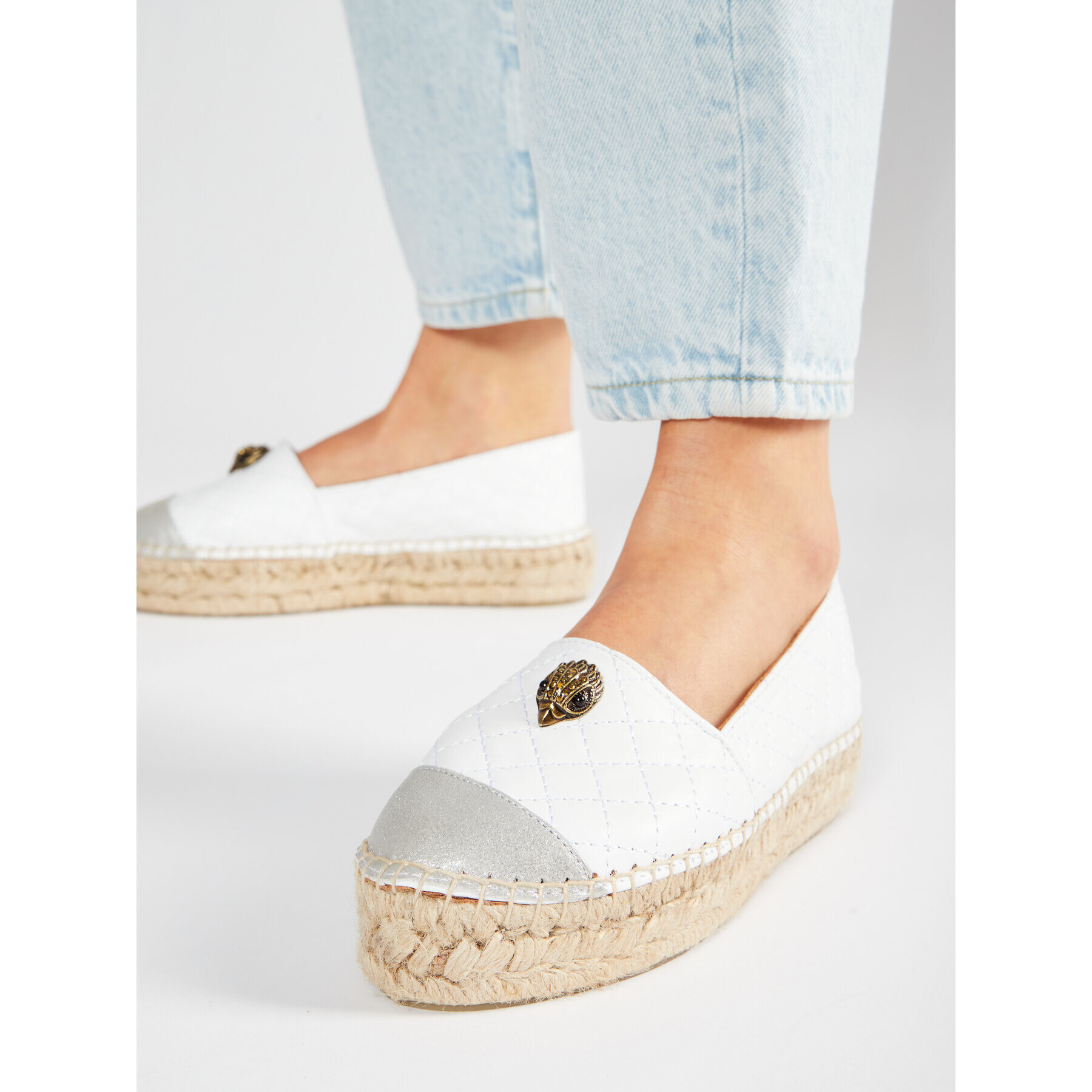 Kurt Geiger Espadrile Morella Eagle 3749110109 Alb - Pled.ro