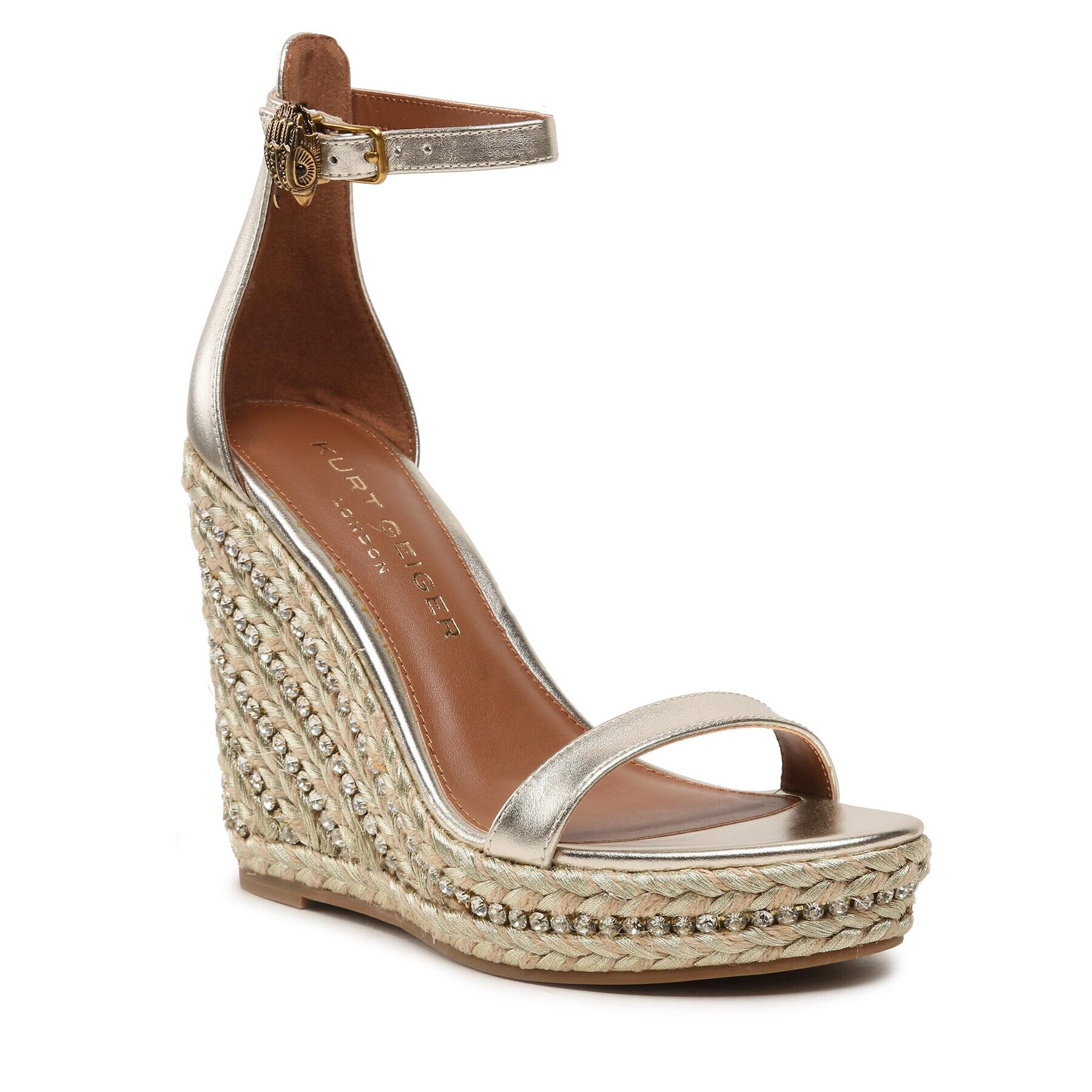 Kurt Geiger Espadrile Shoreditch Wedge 9783861109 Auriu - Pled.ro