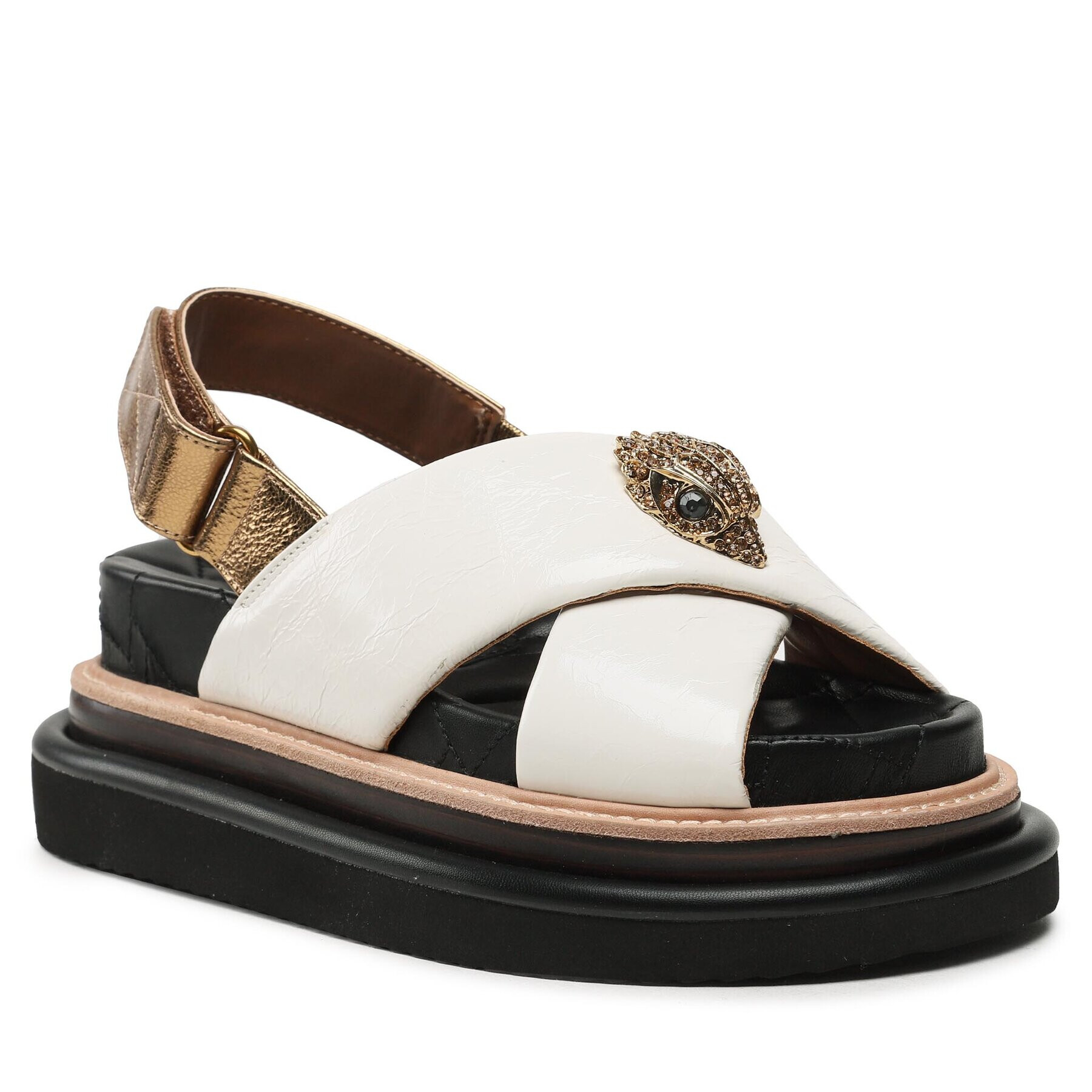 Kurt Geiger Șlapi 225-Orson Cross Strap Sandal 9992241109 Écru - Pled.ro