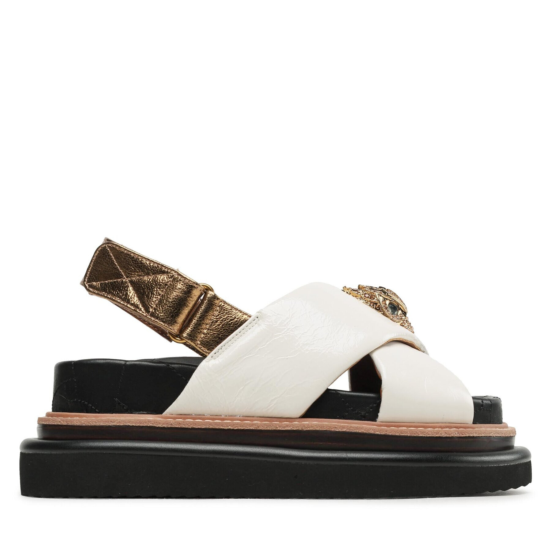 Kurt Geiger Șlapi 225-Orson Cross Strap Sandal 9992241109 Écru - Pled.ro