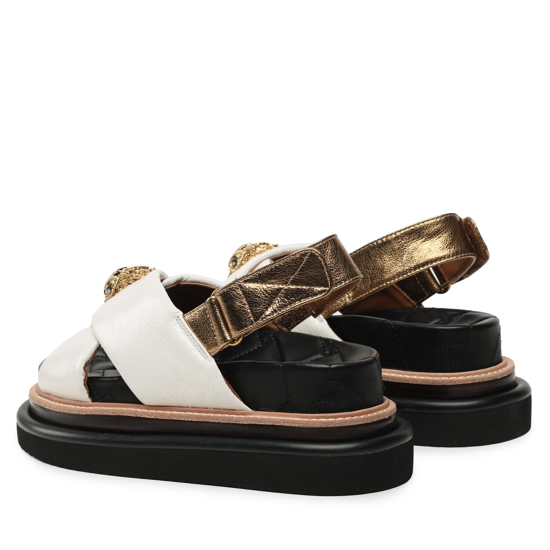 Kurt Geiger Șlapi 225-Orson Cross Strap Sandal 9992241109 Écru - Pled.ro