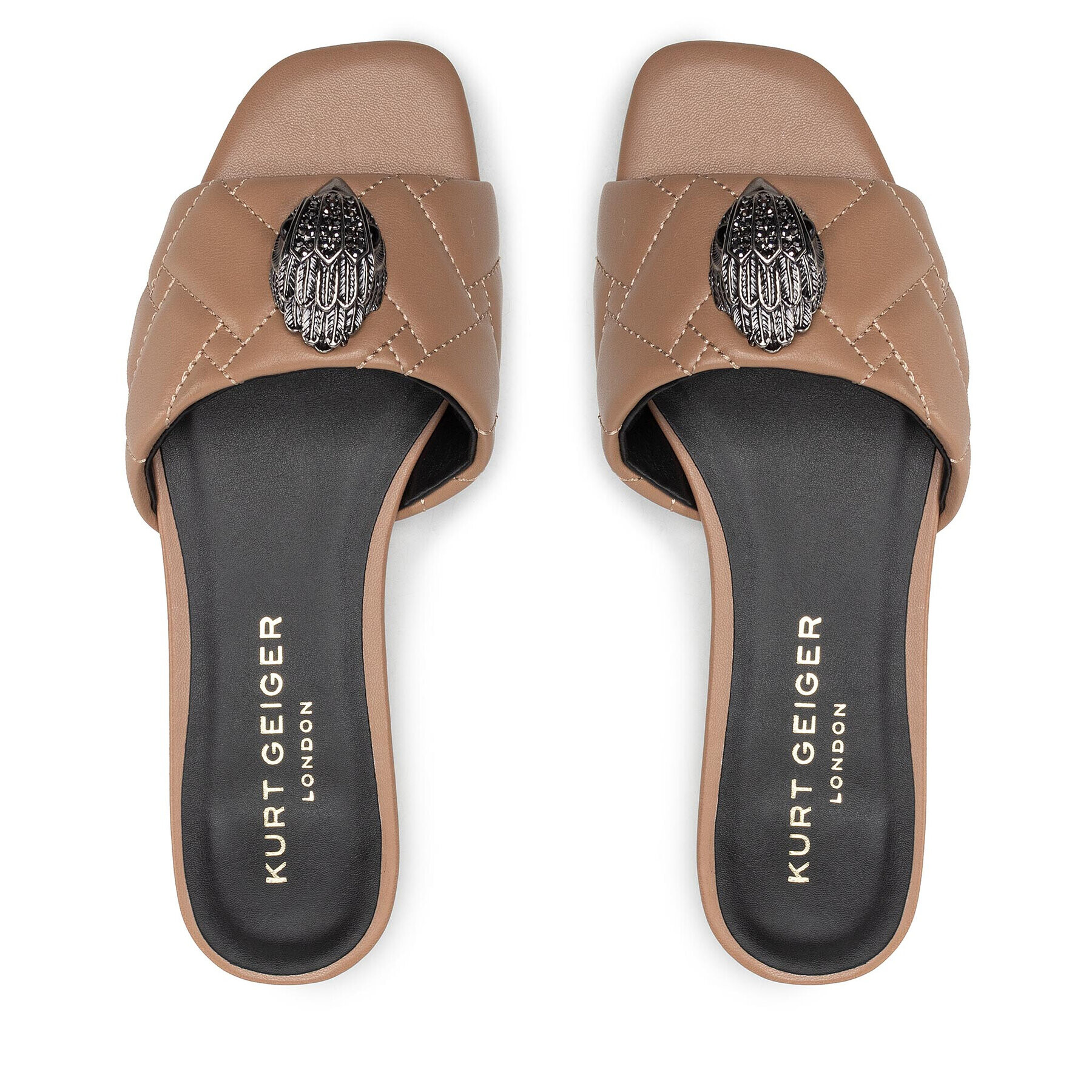 Kurt Geiger Șlapi Kensington Flat Sandal 8496148109 Alb - Pled.ro