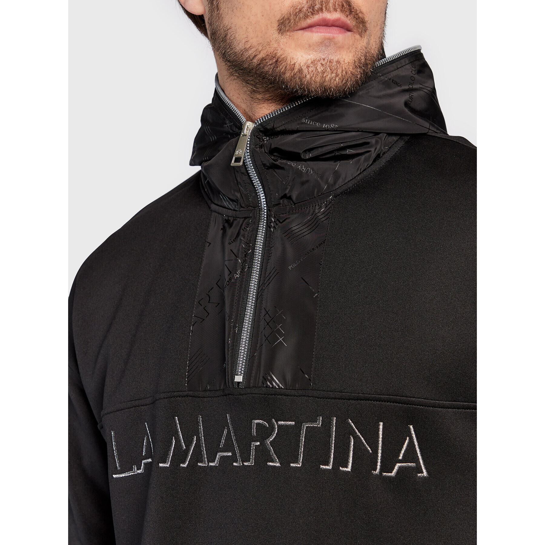 La Martina Bluză UMF317 FP546 Negru Regular Fit - Pled.ro