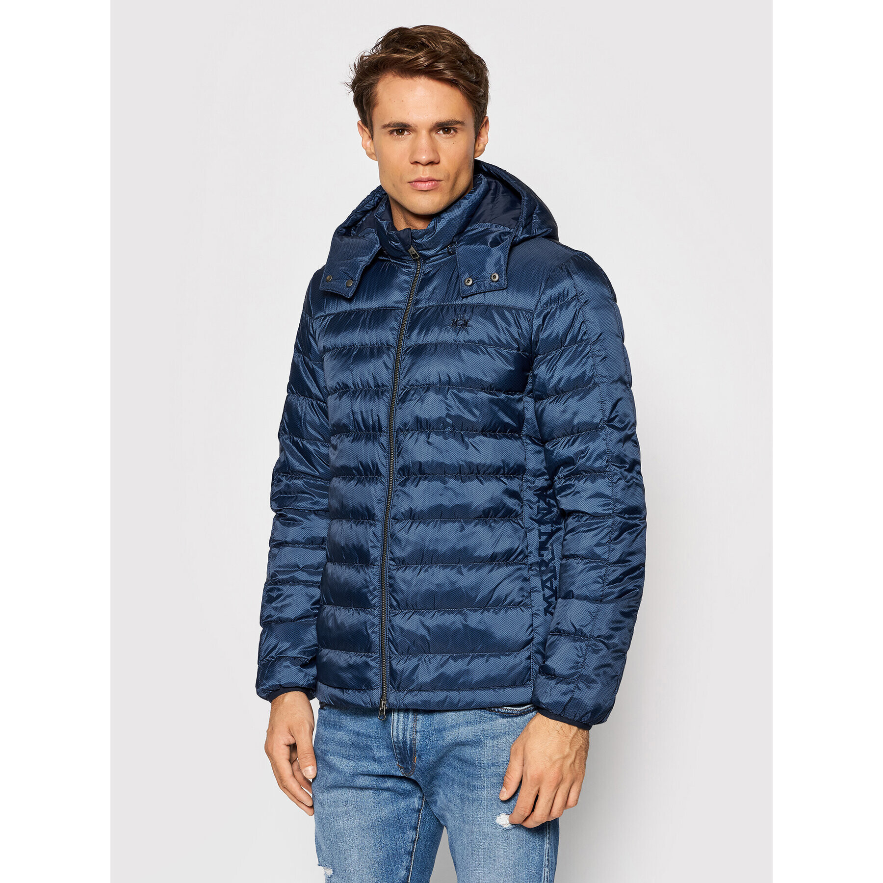 La Martina Geacă din puf SMO002 PL109 Bleumarin Regular Fit - Pled.ro