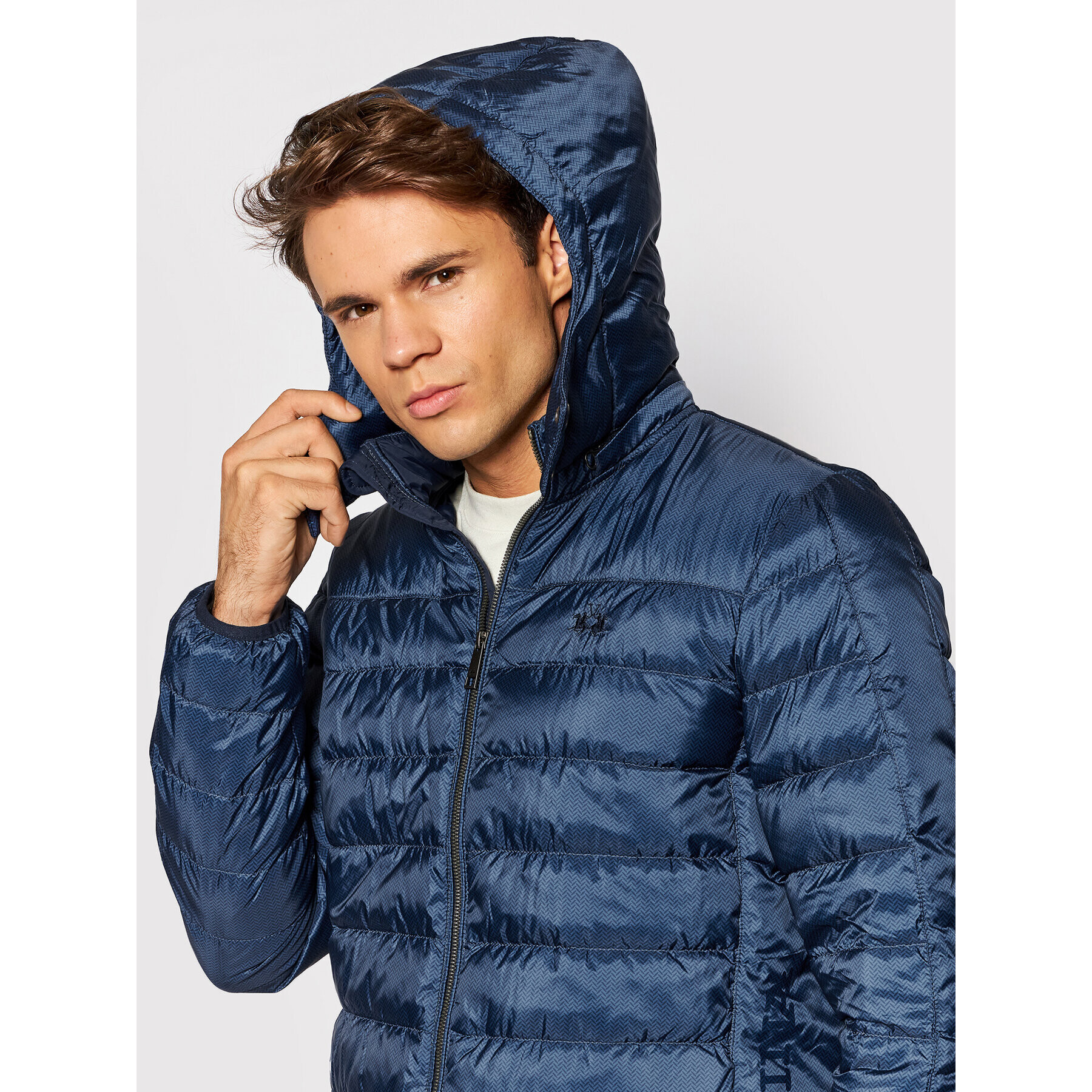 La Martina Geacă din puf SMO002 PL109 Bleumarin Regular Fit - Pled.ro