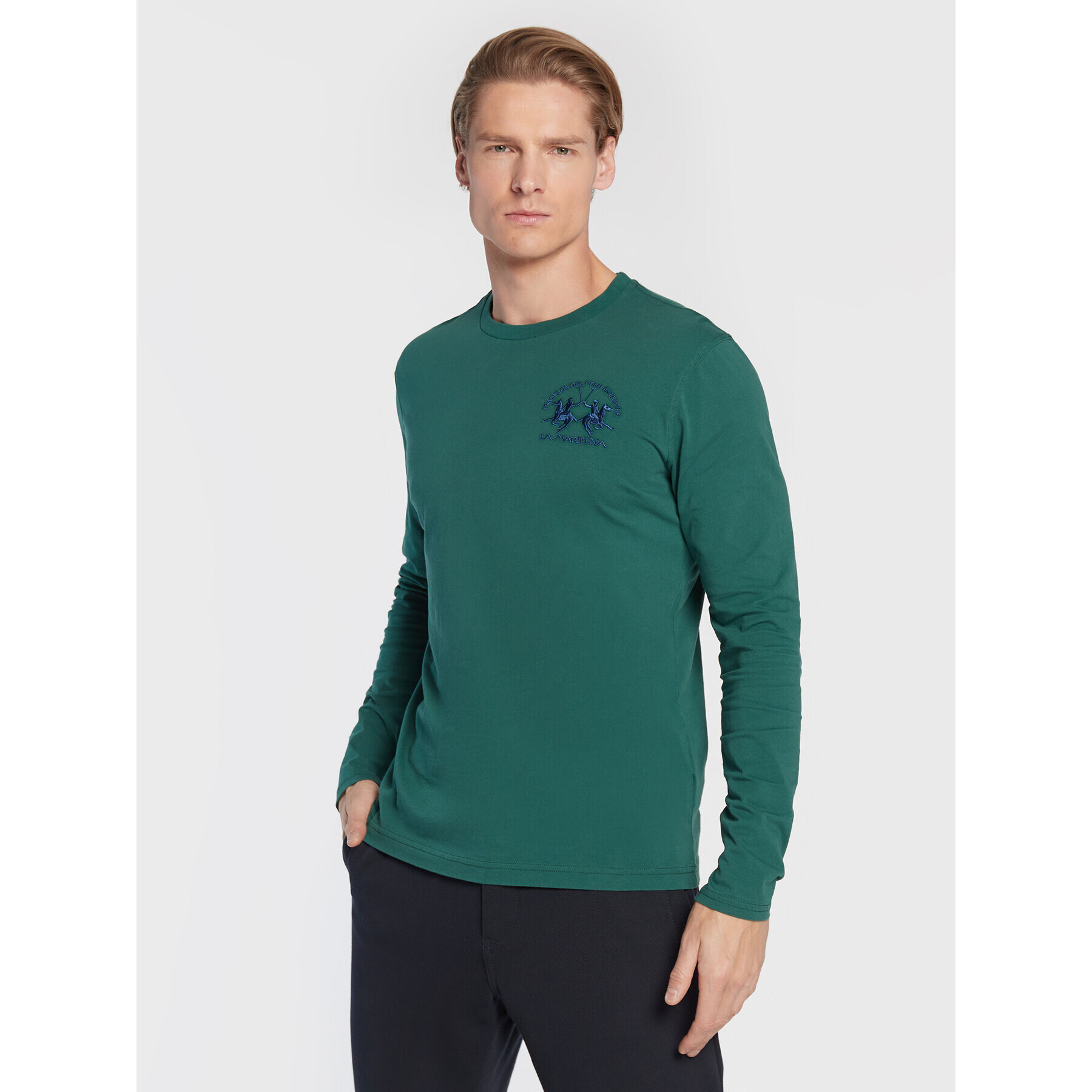 La Martina Longsleeve UMR003 JS206 Verde Regular Fit - Pled.ro