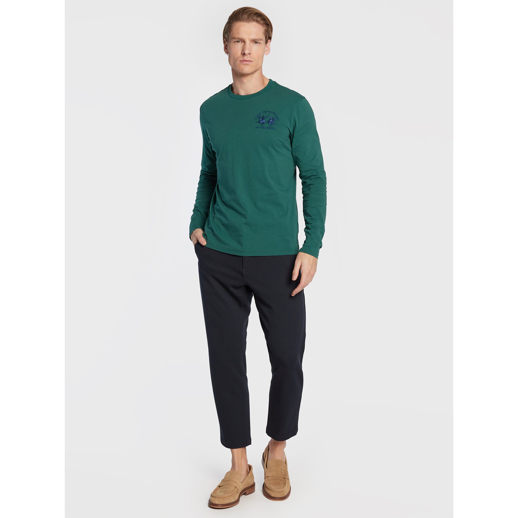 La Martina Longsleeve UMR003 JS206 Verde Regular Fit - Pled.ro