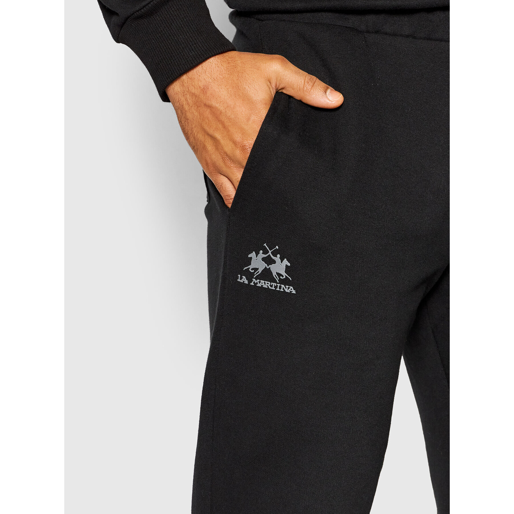 La Martina Pantaloni trening CCMT03 FP109 Negru Regular Fit - Pled.ro