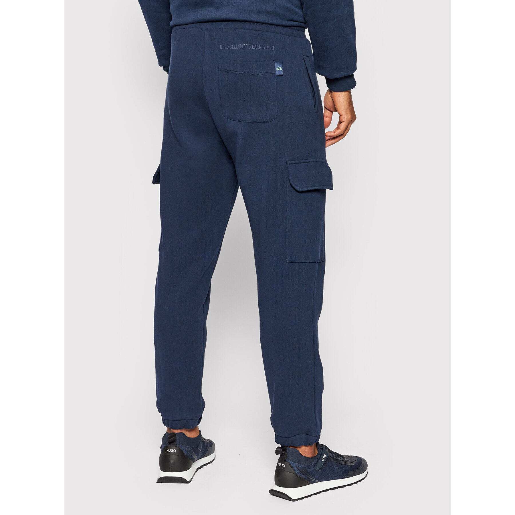 La Martina Pantaloni trening TMT011 FP533 Bleumarin Over Fit - Pled.ro