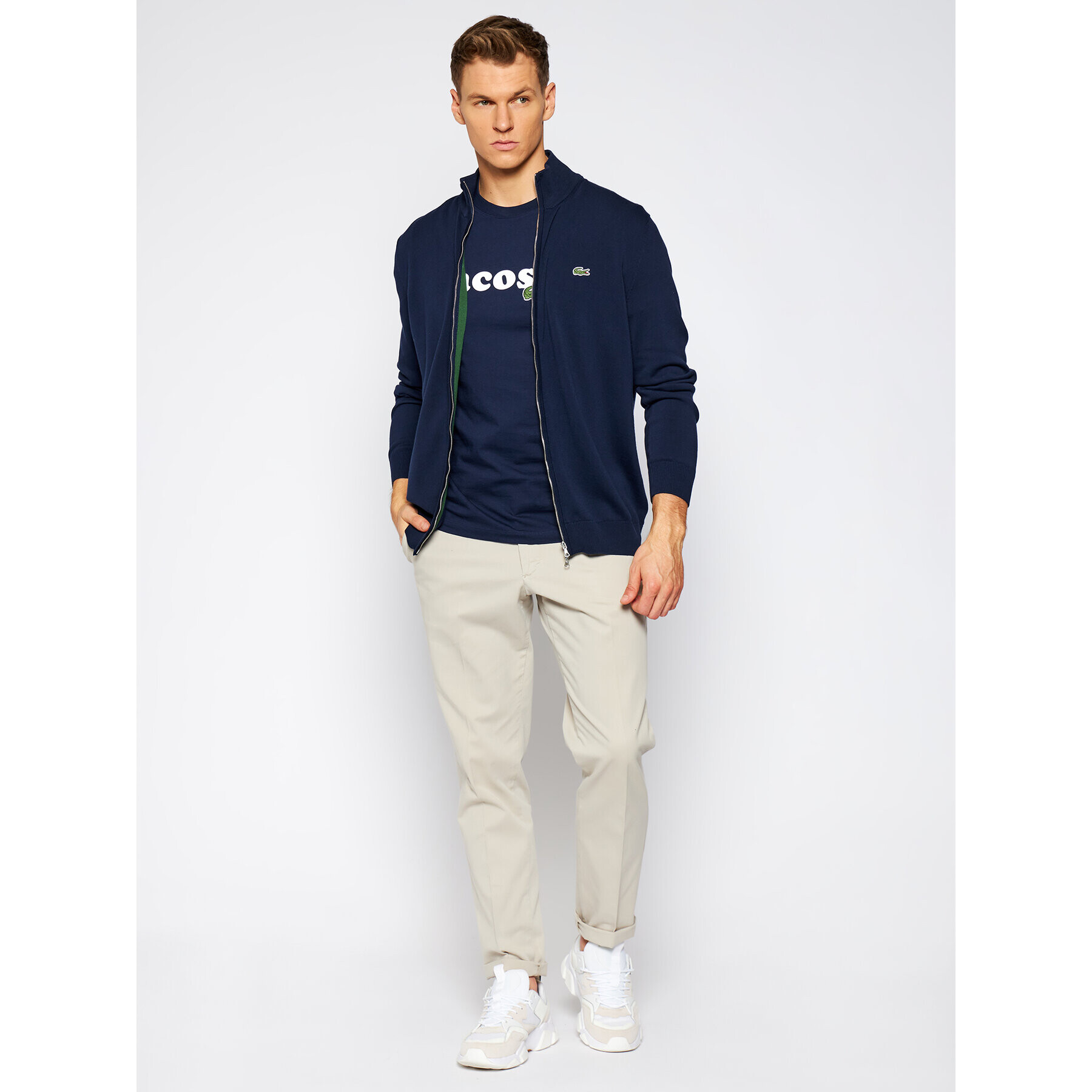 Lacoste Bluză AH1957 Bleumarin Classic Fit - Pled.ro