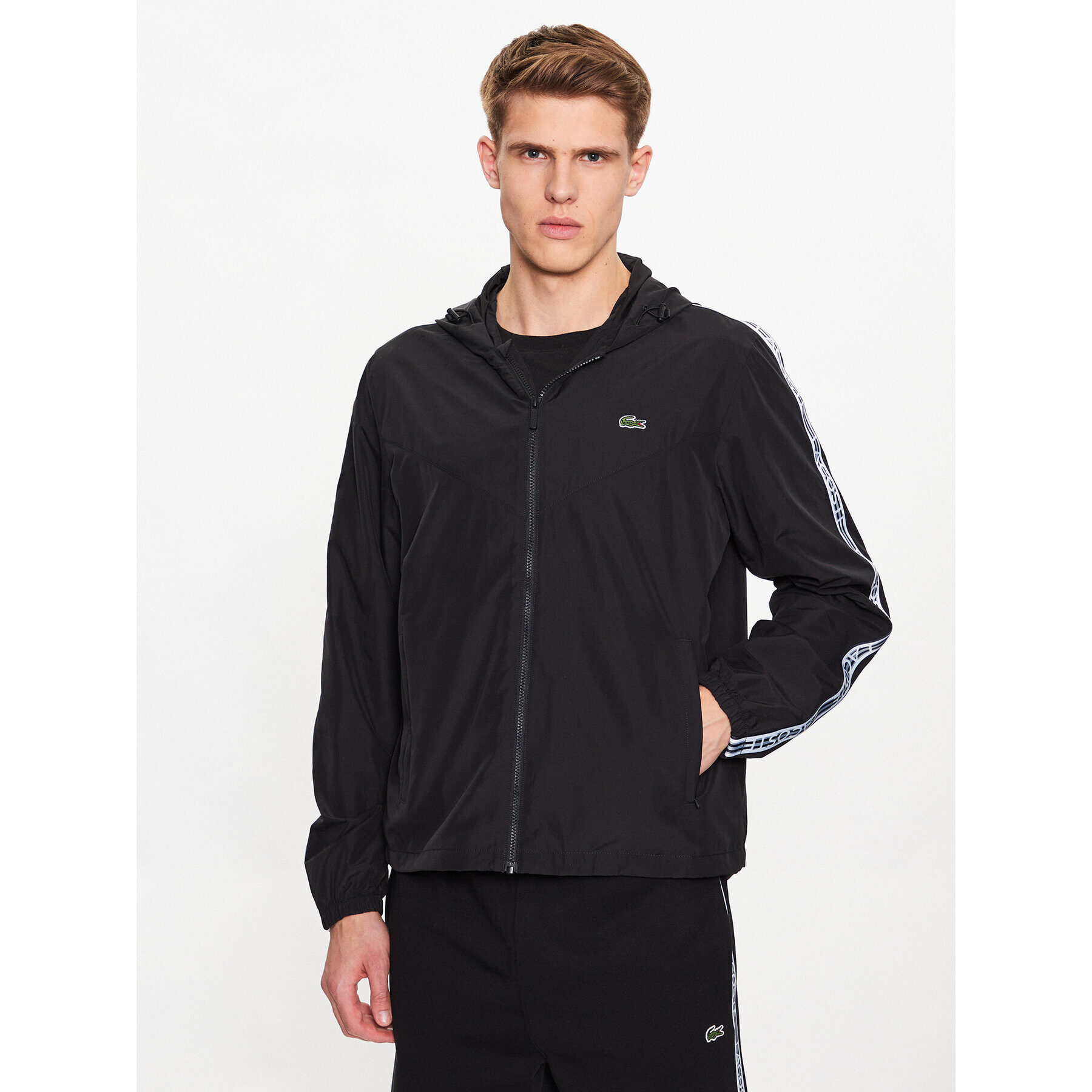 Lacoste Bluză BH5380 Negru Regular Fit - Pled.ro