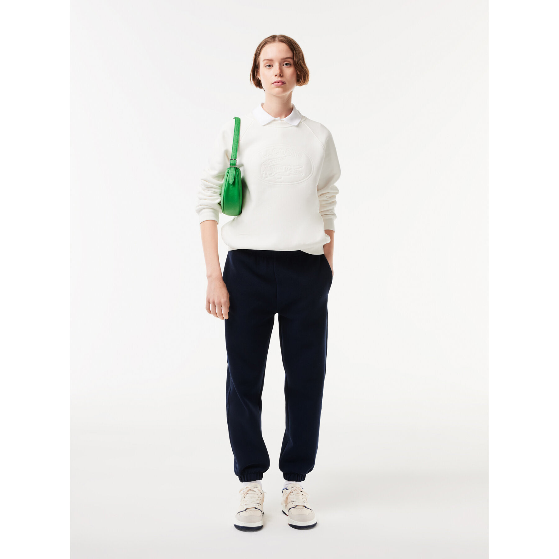 Lacoste Bluză SF0852 Écru Relaxed Fit - Pled.ro